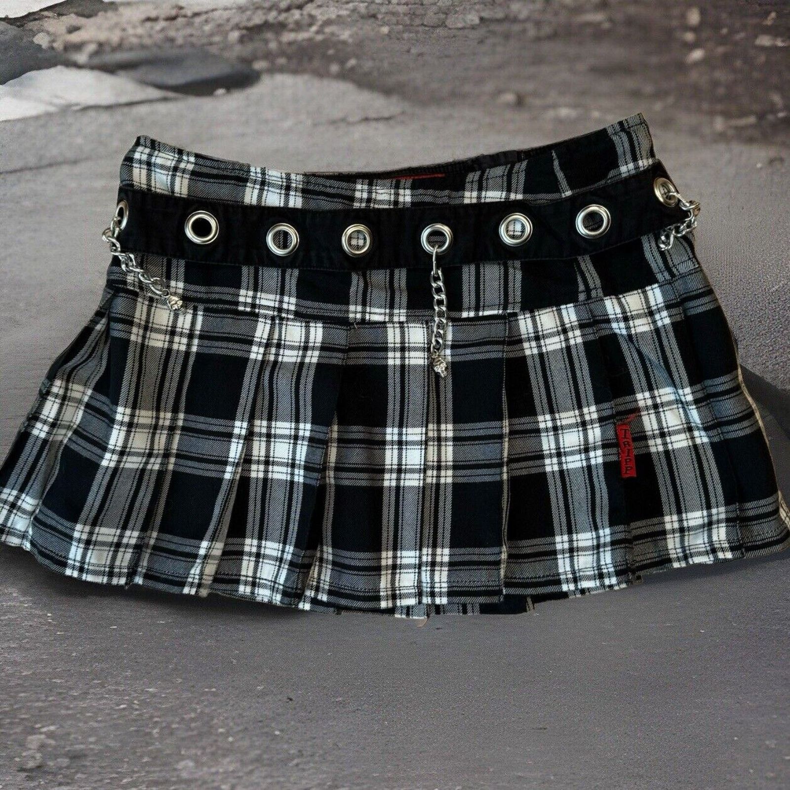 Tripp NYC × Vintage Vintage Tripp NYC Skirt Medium White Black Plaid Mini Tutu Size 28" / US 6 / IT 42 - 1 Thumbnail