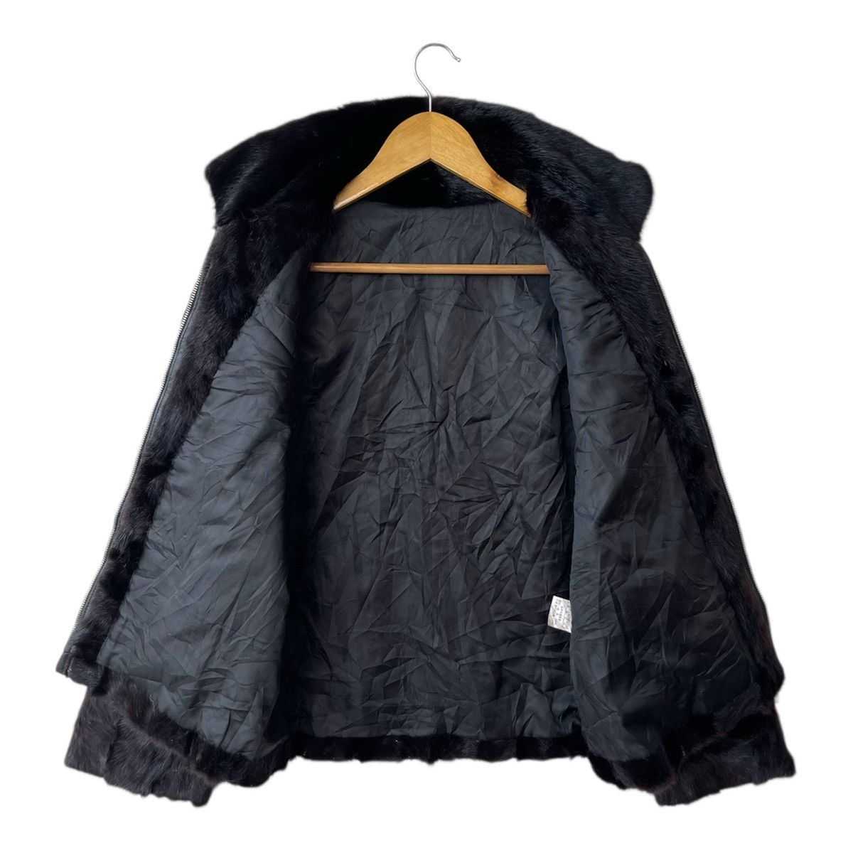 Vintage Real Mink Fur Zip-Up Blouson - Glossy Black (Vintage) Size US M / EU 48-50 / 2 - 4 Thumbnail