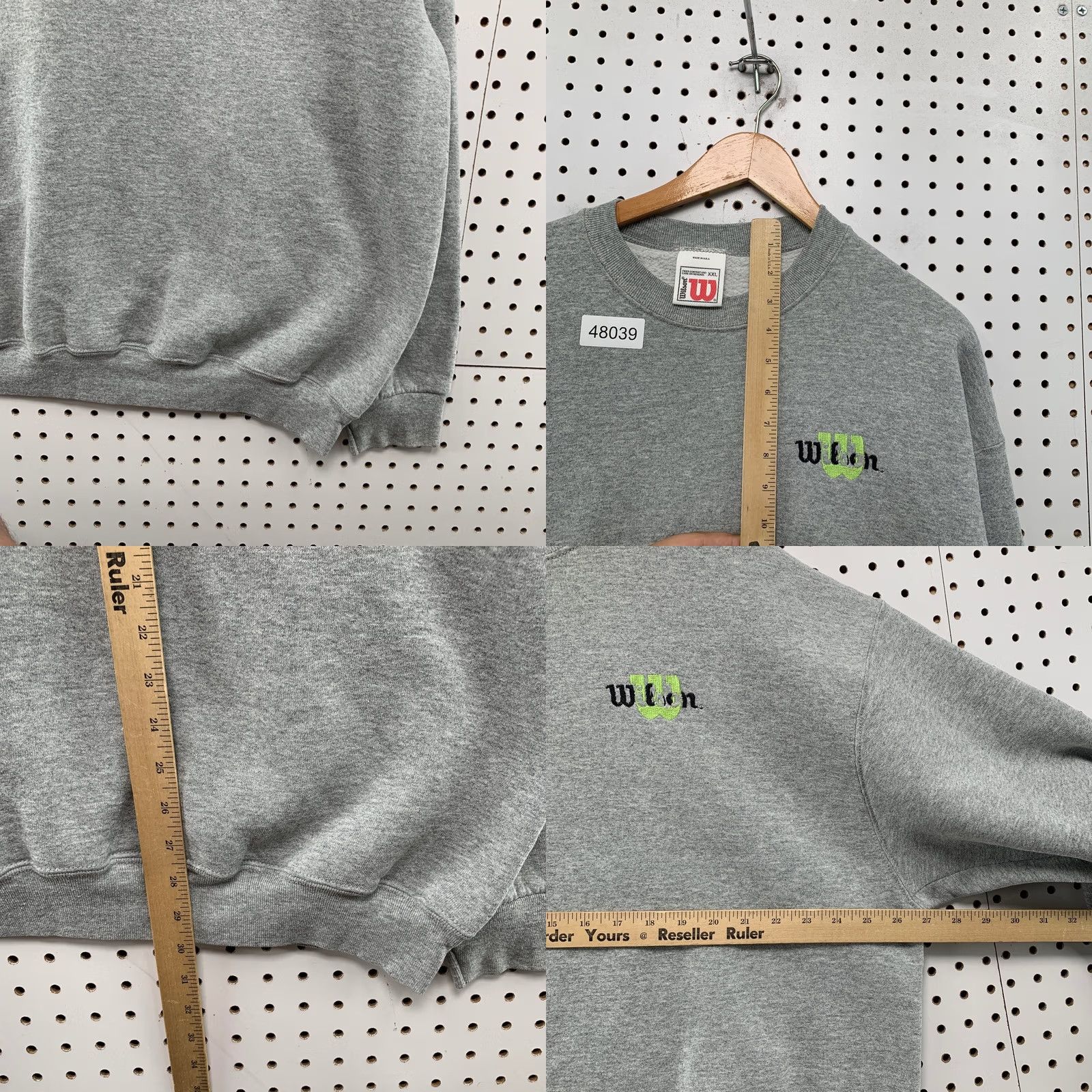 Wilson VINTAGE Wilson Sweatshirt Mens 2XL Gray Green Logo Crewneck Fleece USA Size US XXL / EU 58 / 5 - 8 Thumbnail