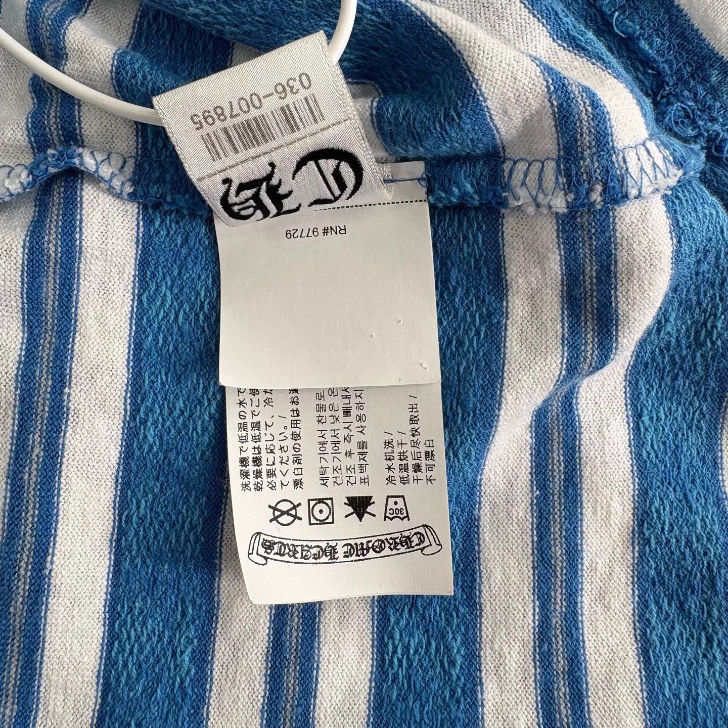 Chrome Hearts Chrome Hearts White Blue Stripe Cross AOP SS Tee Size L / US 10 / IT 46 - 4 Thumbnail