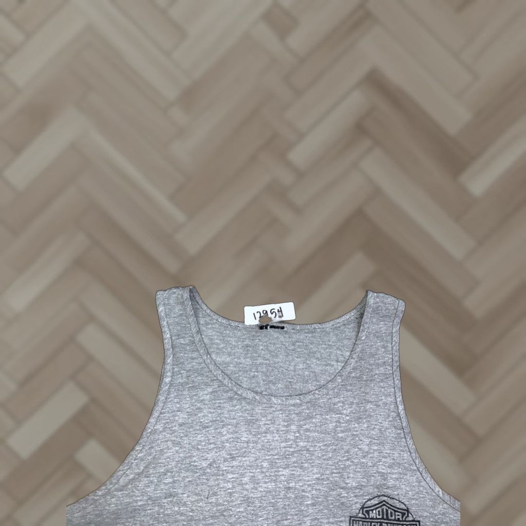 Harley Davidson VINTAGE Harley-Davidson Tank Top Men XL Gray Biker Motorcycle Y2K 2000s Logo Shirt Size US XL / EU 56 / 4 - 1 Thumbnail