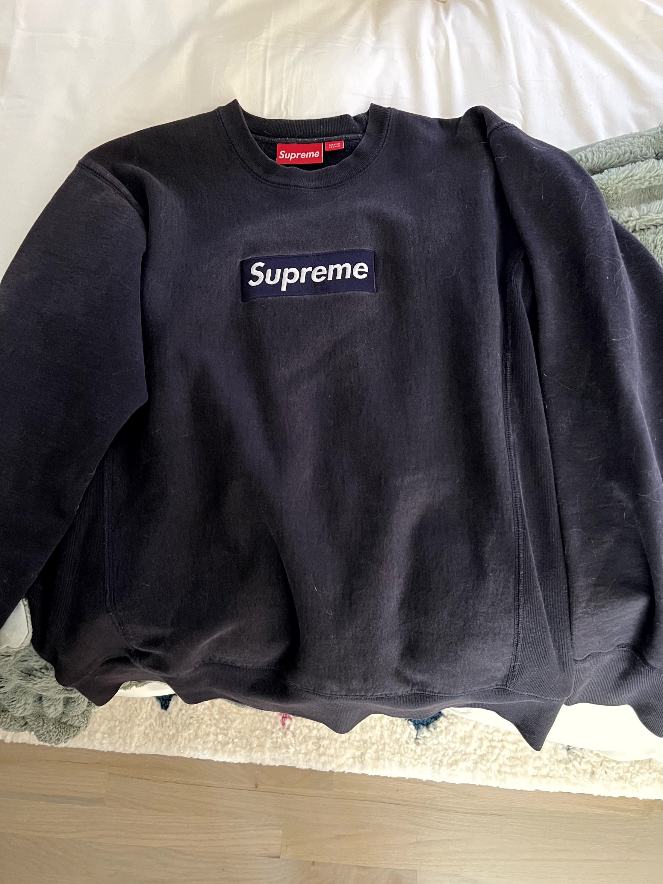Supreme 2003 Navy Box Logo Crewneck Size US M / EU 48-50 / 2 - 8 Thumbnail
