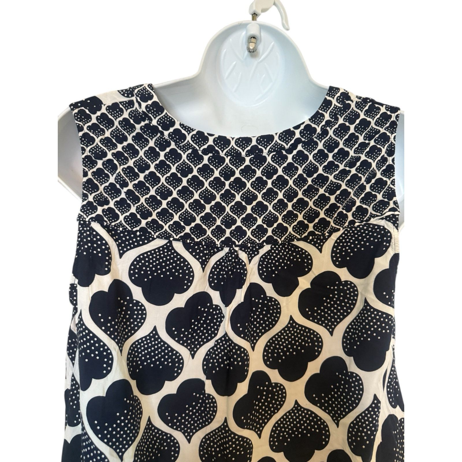 Boden Vintage Boden British Clothing White/Navy Geo Print Blouse Size S / US 4 / IT 40 - 9 Thumbnail