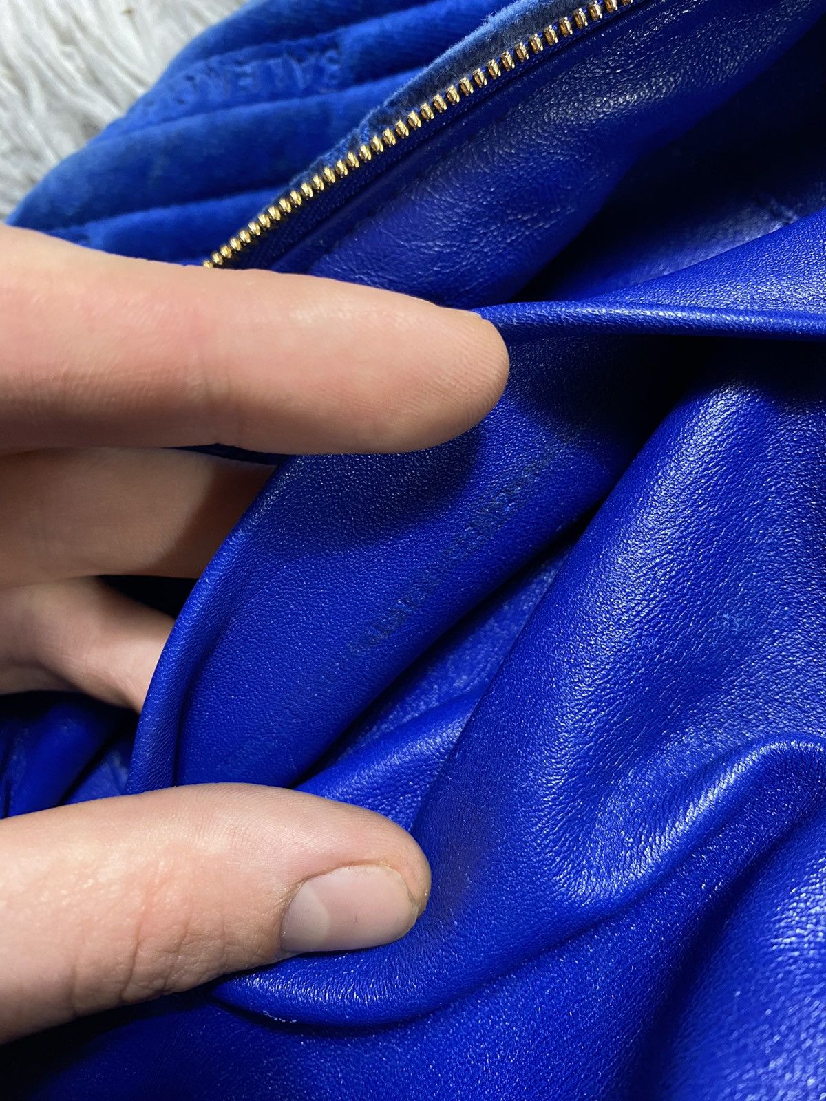 Balenciaga × Vintage Balenciaga Blue Velvet Belt Bag with Chain — Iconic Style Size ONE SIZE - 15 Thumbnail