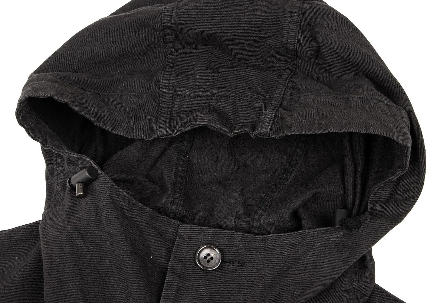Issey Miyake Cotton Military Hoodie Jacket in Black Size S-M Size US S / EU 44-46 / 1 - 3 Thumbnail