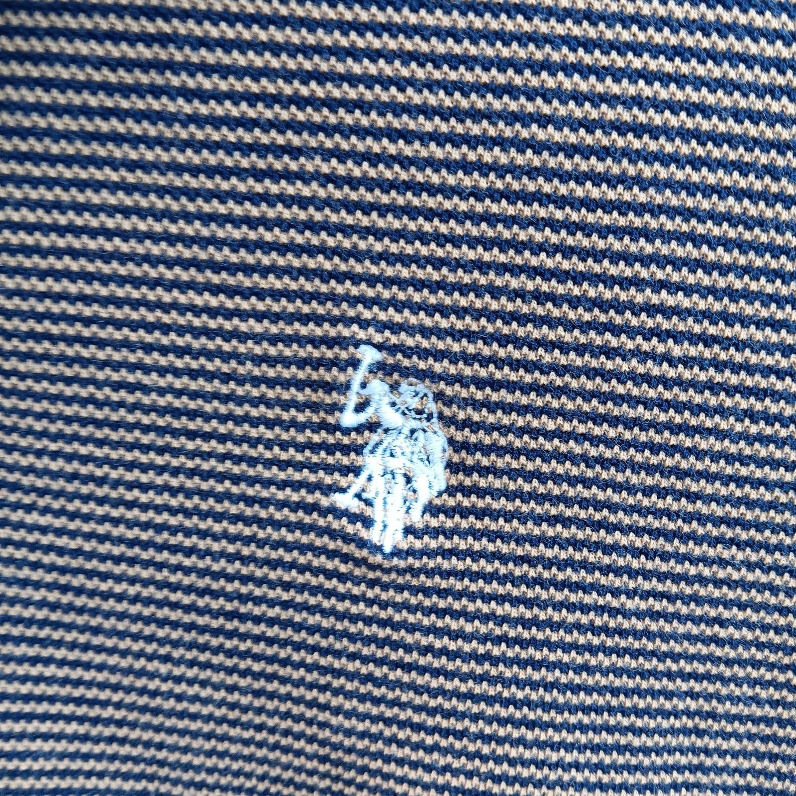 U.S. Polo Assn. U.S. Polo Assn Men’s Preppy Rugby Polo Shirt Navy Tan Large Size US L / EU 52-54 / 3 - 2 Thumbnail