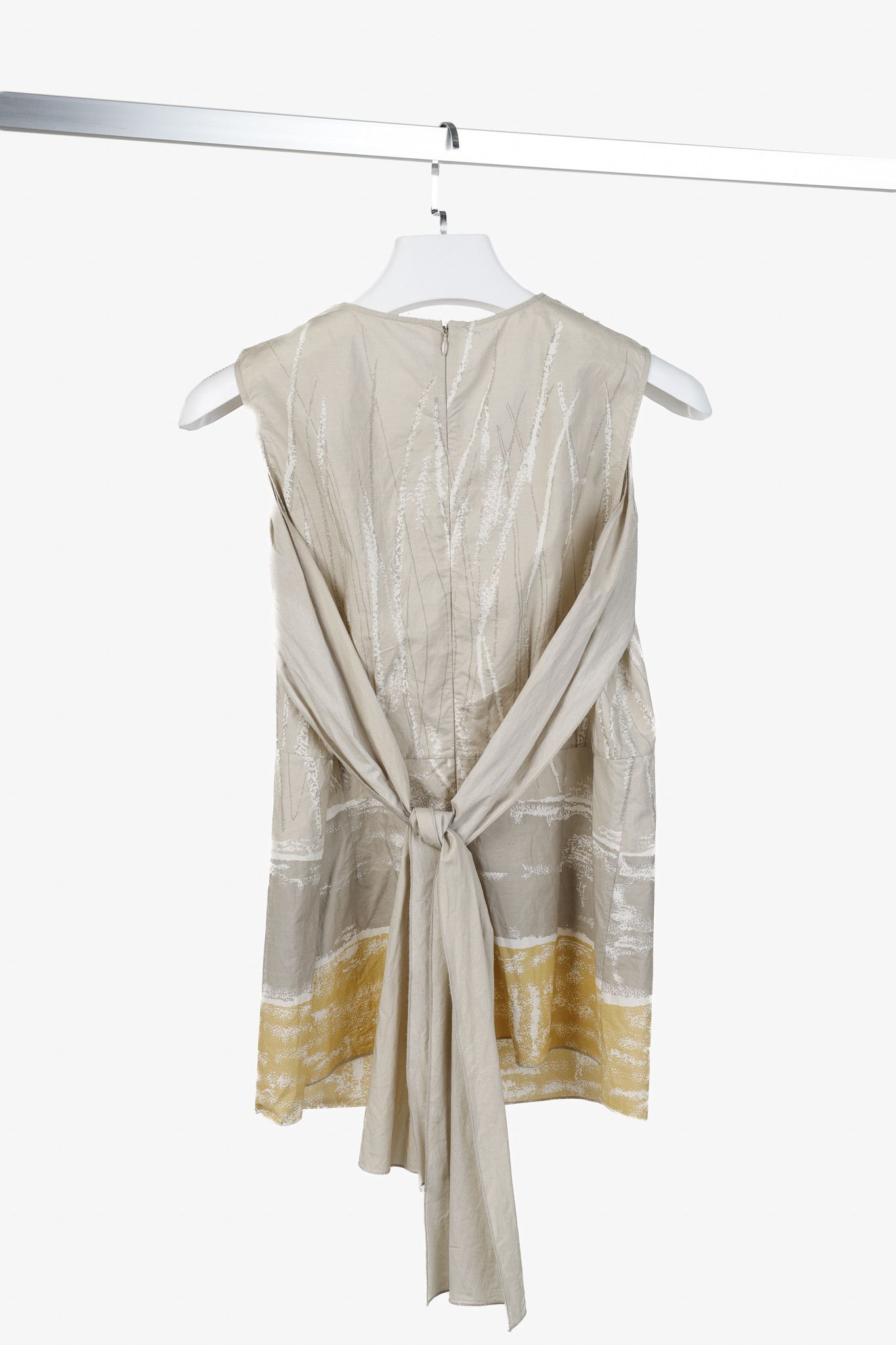 Marni Marni Beige Ochre Yellow Print Tie-Back Blouse Size M / US 6-8 / IT 42-44 - 2 Thumbnail