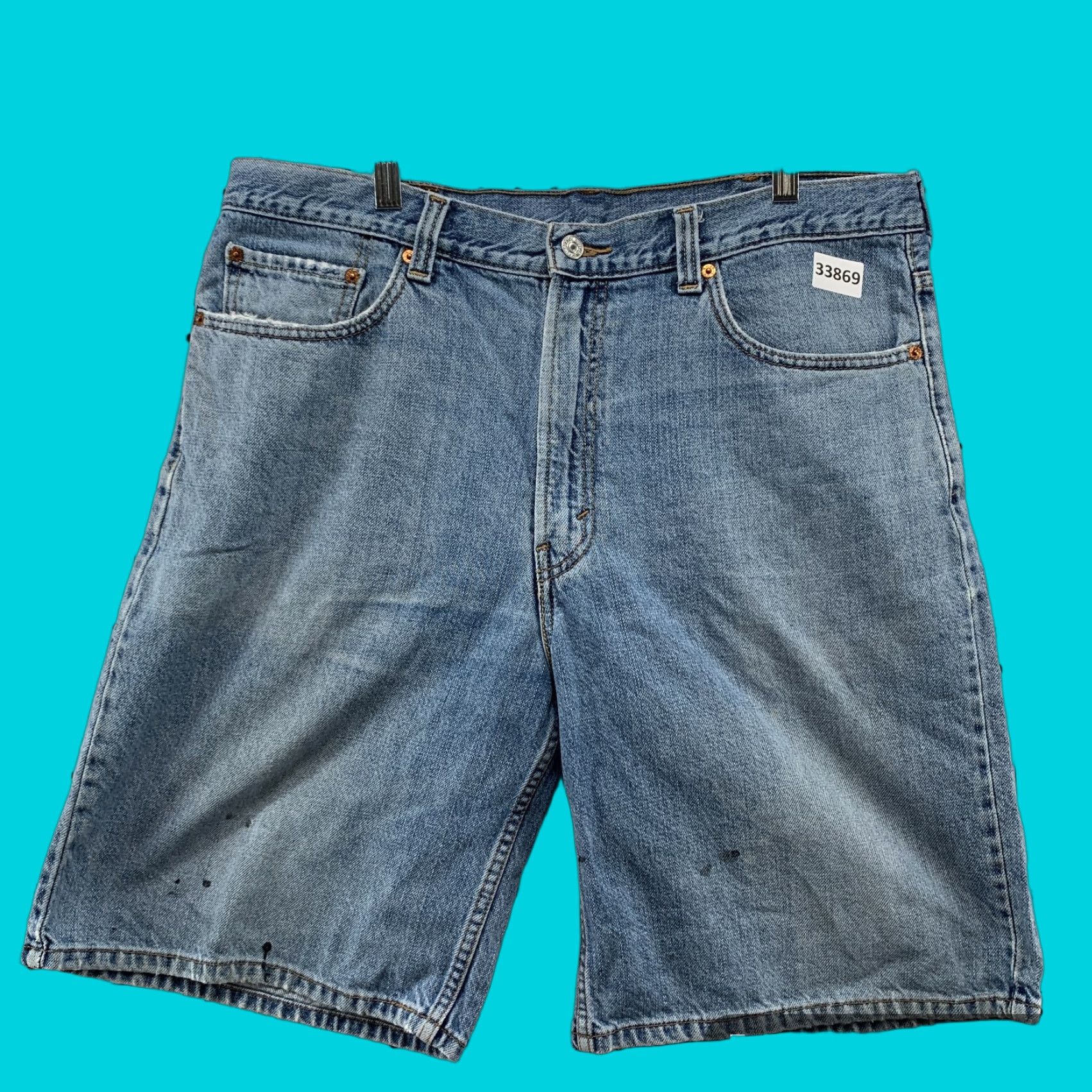 Levi's VINTAGE Levi's 505 Denim Shorts Men 38x10 Light Wash Bermuda Distressed Relaxed Fit Size US 38 / EU 54 - 1 Thumbnail