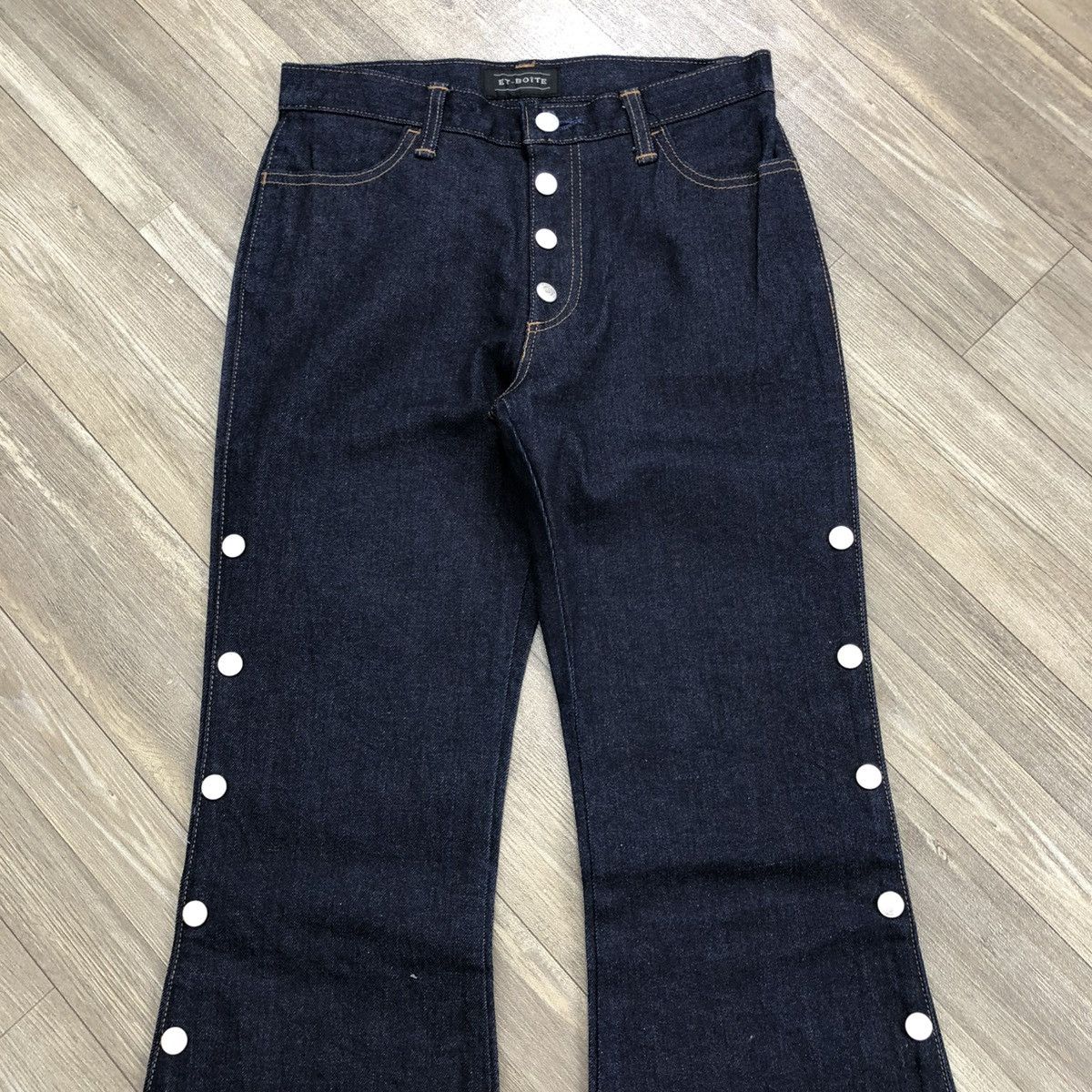 Japanese Brand 2000s Et-Boite Ifsixwasnine Lgb Button Bootcut Flared Jeans Size US 26 / EU 42 - 5 Thumbnail
