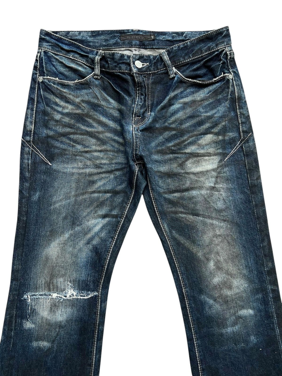 GOSTAR DE FUGA GostaDe Fuga Distressed Bootcut Goth Flare Denim Jeans 32x33 Size US 32 / EU 48 - 4 Thumbnail
