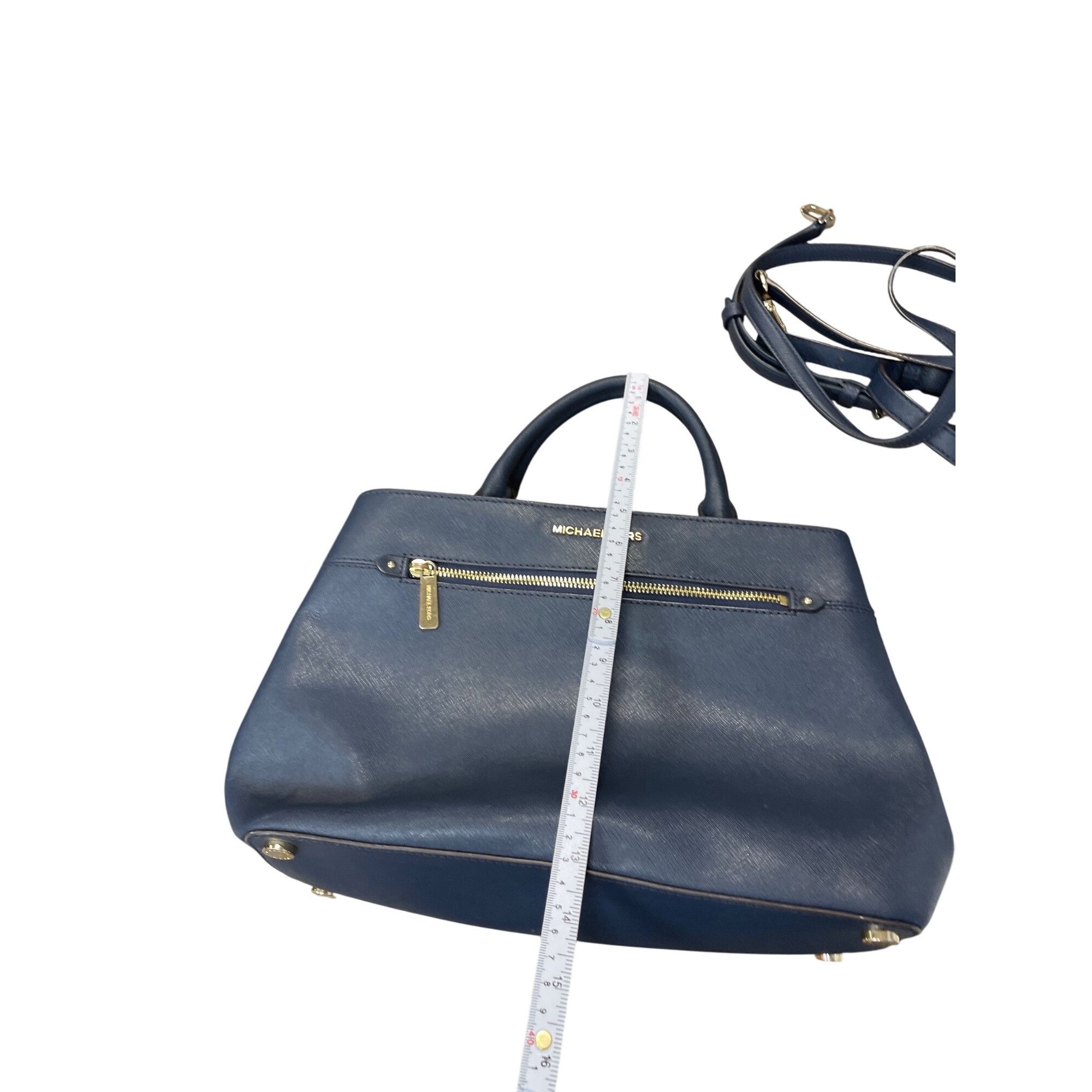 Michael Kors Michael Kors Womans Navy Blue Saffiano Leather Satchell Cros Size ONE SIZE - 5 Thumbnail