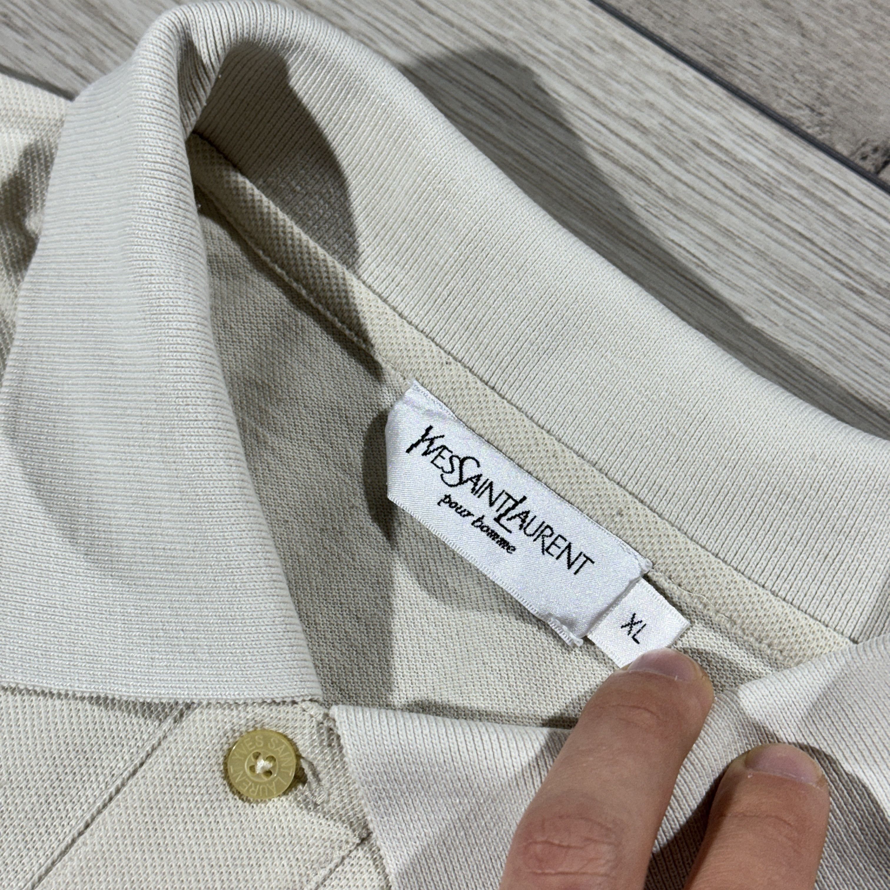 Yves Saint Laurent Vintage Yves Saint Laurent YSL Beige Pique Polo Shirt Size US XL / EU 56 / 4 - 6 Thumbnail
