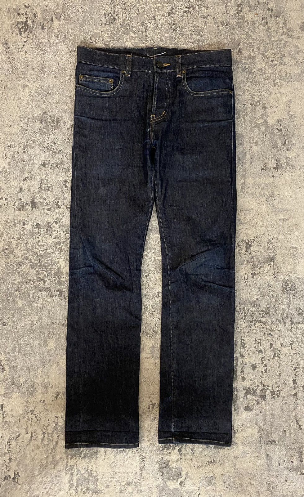 image of Hedi Slimane x Saint Laurent Paris 2012 Saint Laurent D03 Raw Denim Jeans in Blue, Men's (Size 30)