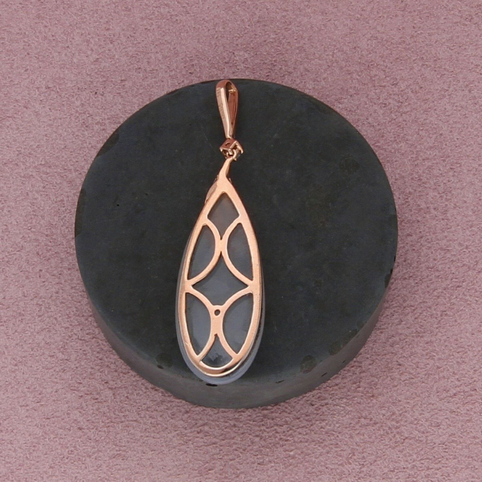 Sterling Silver stauer sterling silver rose gold plate cz & quartz pendant Size ONE SIZE - 2 Thumbnail