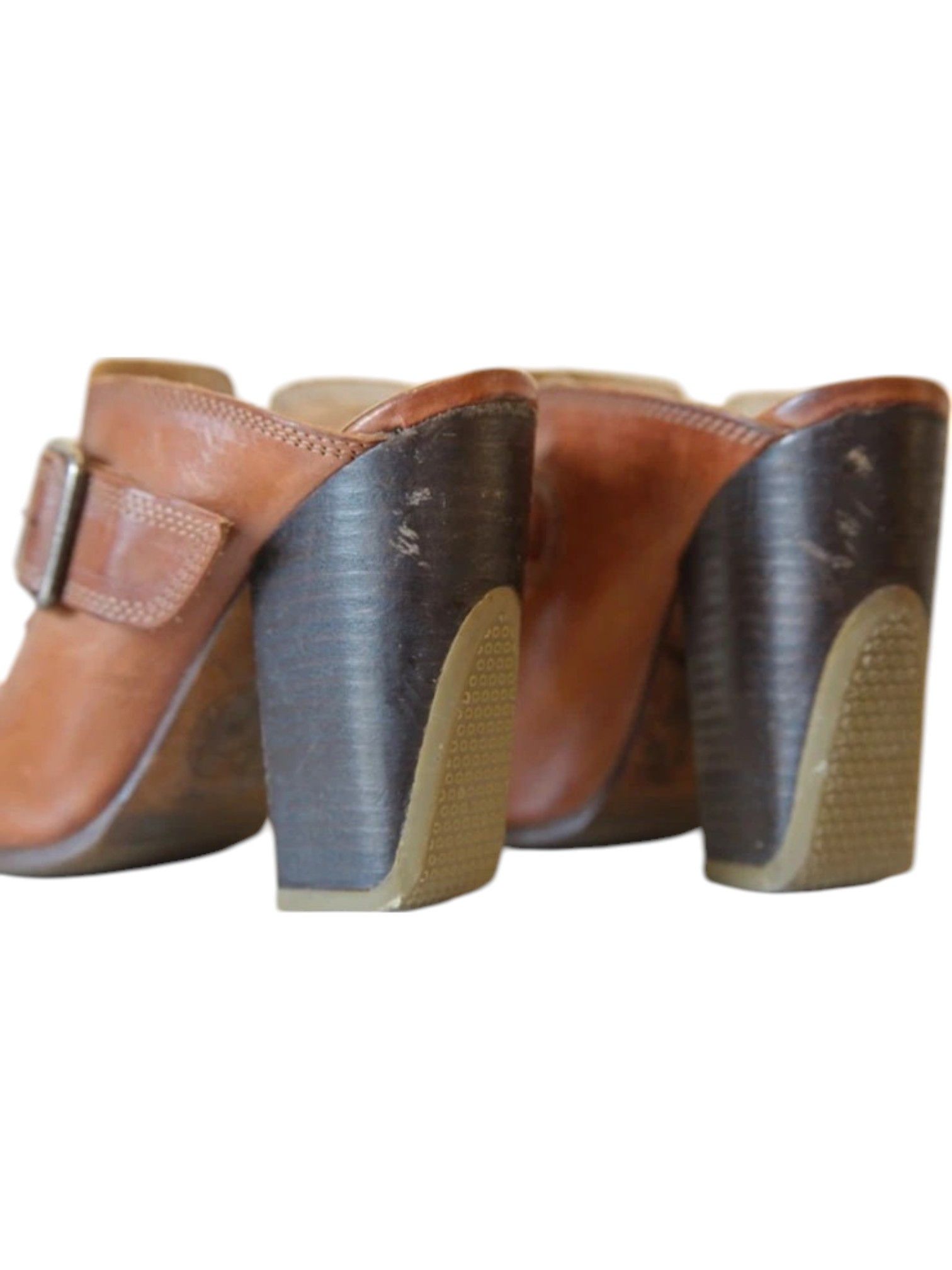 Dries Van Noten Dries Van Noten tan leather mule clogs stacked heel 2000s Size US 9 / IT 39 - 2 Thumbnail