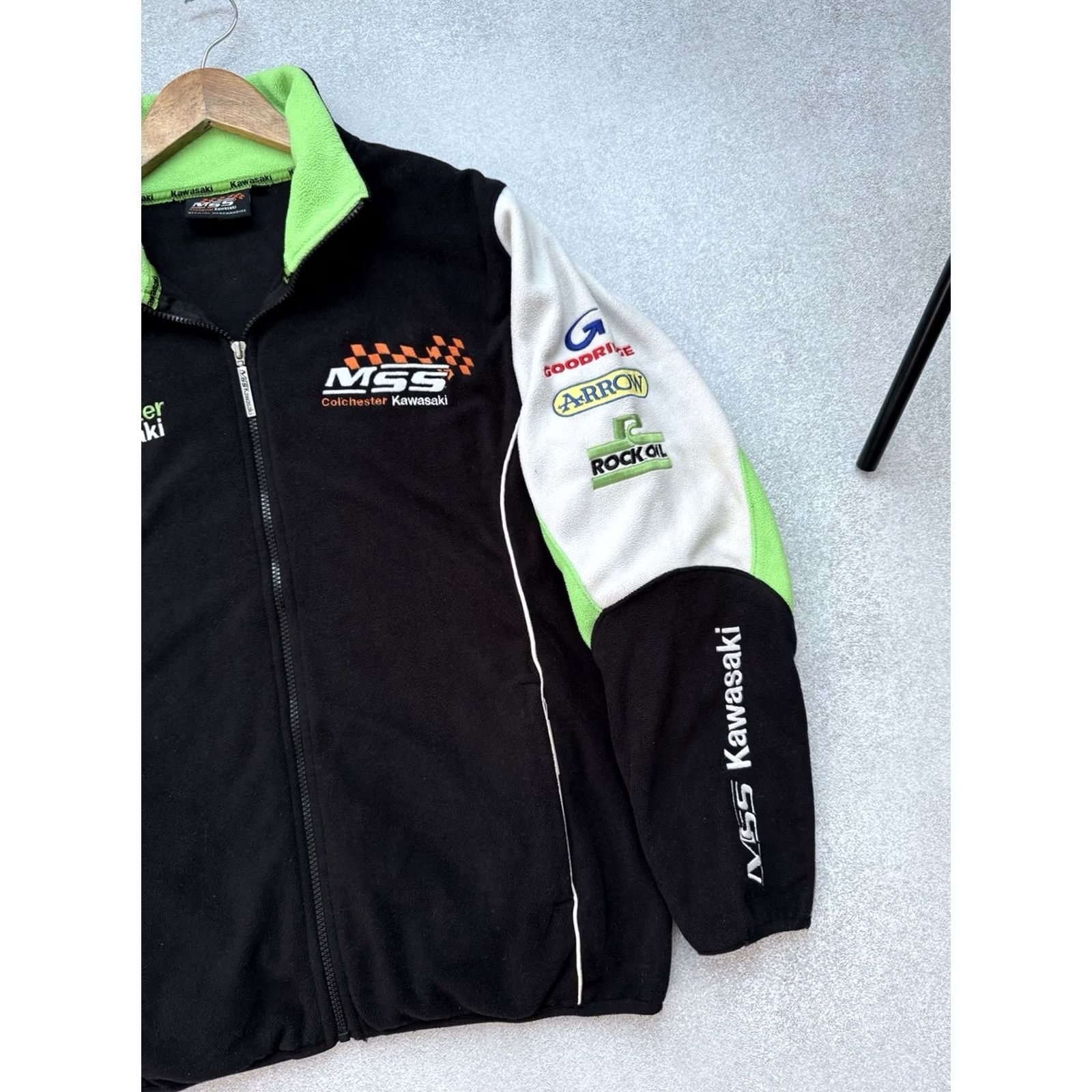 Vintage VINTAGE Kawasaki Racing NASCAR Moto Fleece MSS Retro Rare Y2K Black Sz S Sweatshirt Mens Full Zip Hooded Pockets Logo Zipper Embroidered 8.5/10 Size US S / EU 44-46 / 1 - 5 Thumbnail