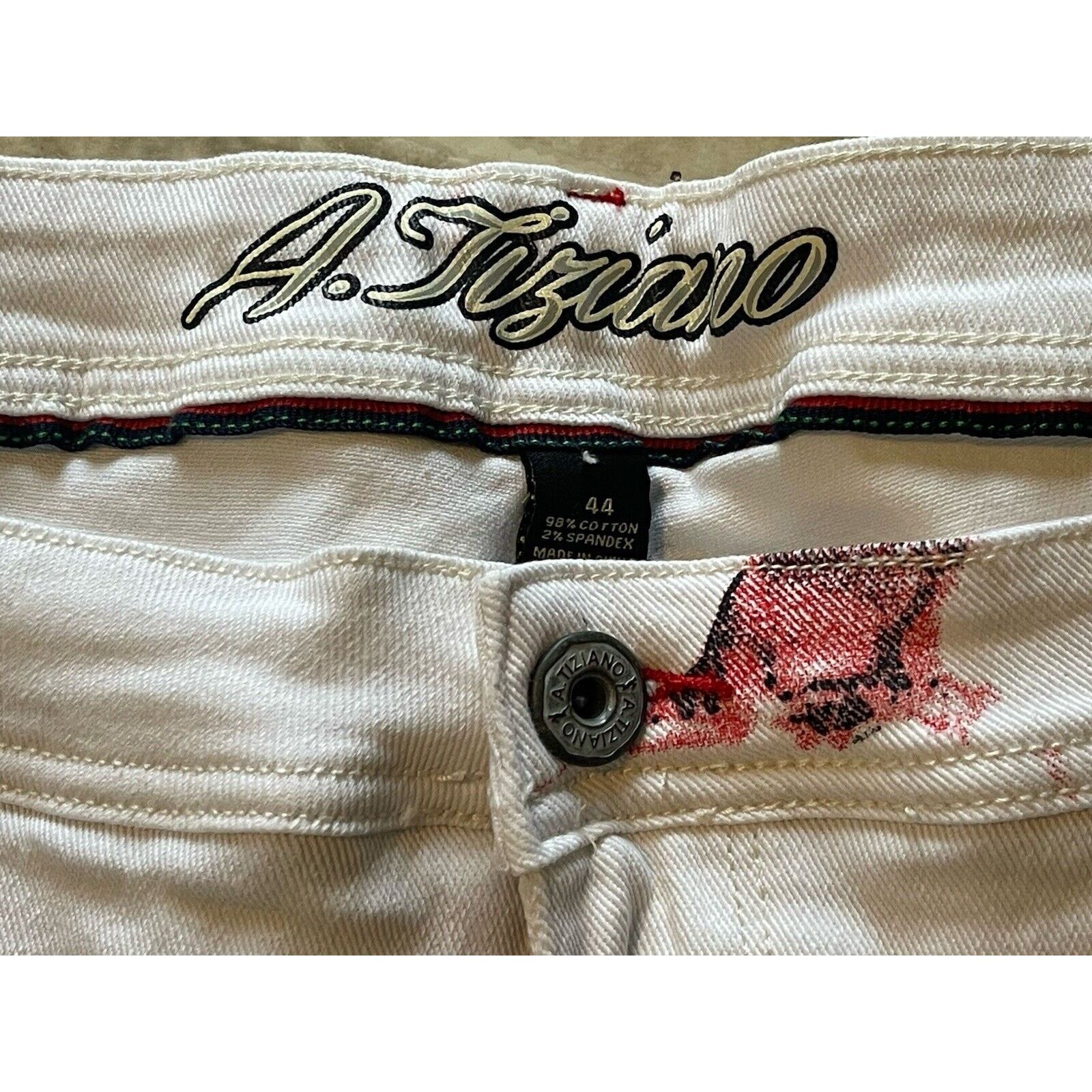 Other NWT MEN'S A.TIZIANO FASHION SHORTS WHITE RED SPLATTER Sz 44 Size US 44 / EU 60 - 7 Thumbnail