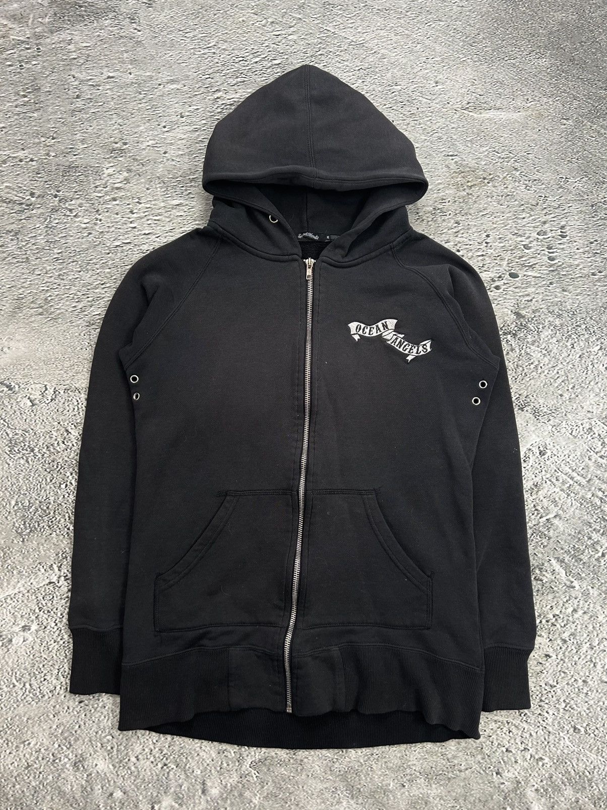 Vintage Y2K zip hoodie black Ocean Angles Ed Hardy style Size US S / EU 44-46 / 1 - 1 Thumbnail
