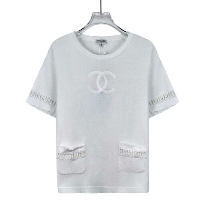 Chanel Chanel Logo Embroidered Cotton Crewneck T-shirt Size S / US 4 / IT 40 - 1 Thumbnail