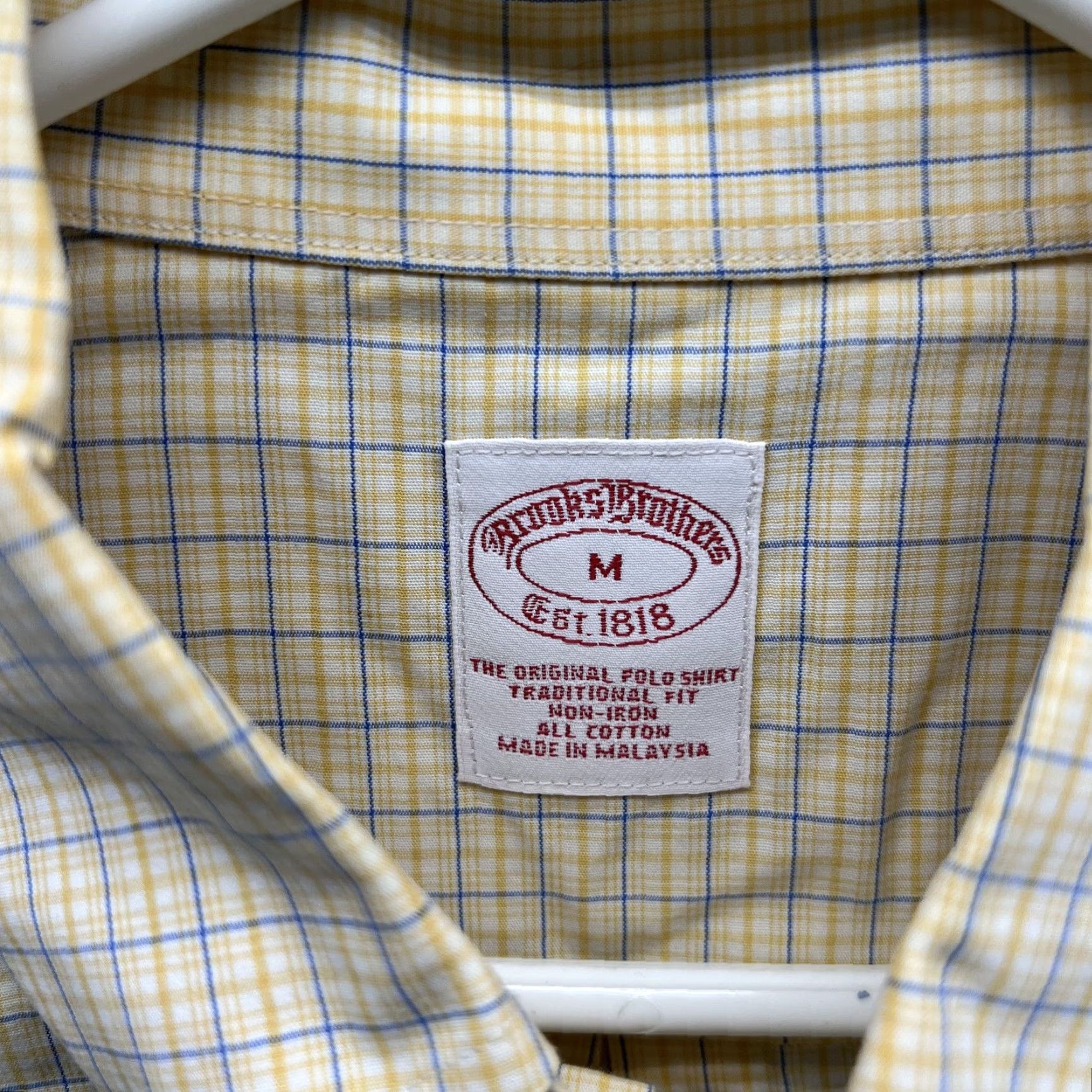 Brooks Brothers Brooks Brothers Shirt Mens M Yellow Plaid Short Sleeve Button Front Chest Pocket Non-Iron Casual Workwear Size US M / EU 48-50 / 2 - 2 Thumbnail