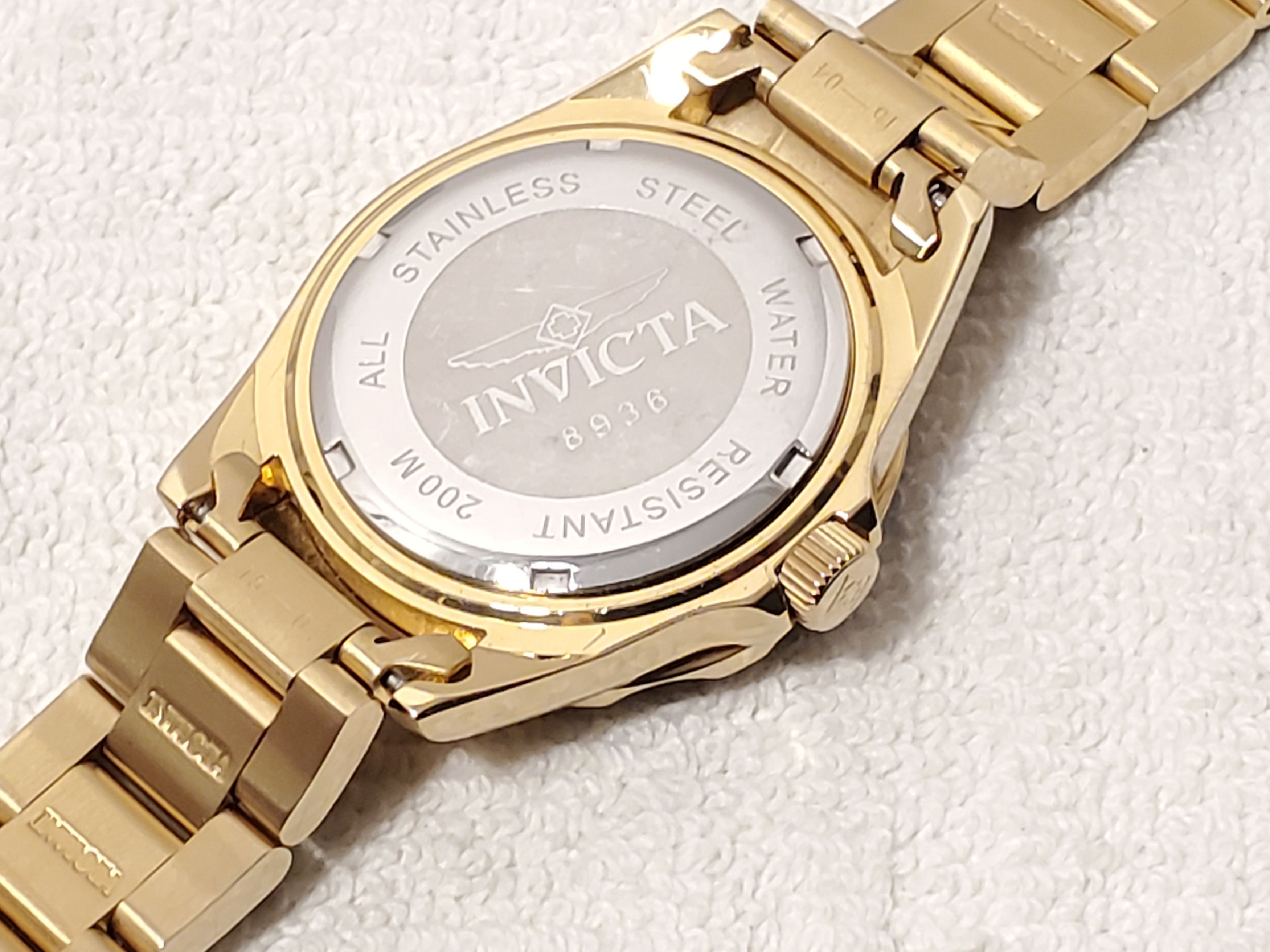 Invicta Invicta Men's Date Black Dial Watch S Steel WR 200 Meters Size 38 - 7 Thumbnail