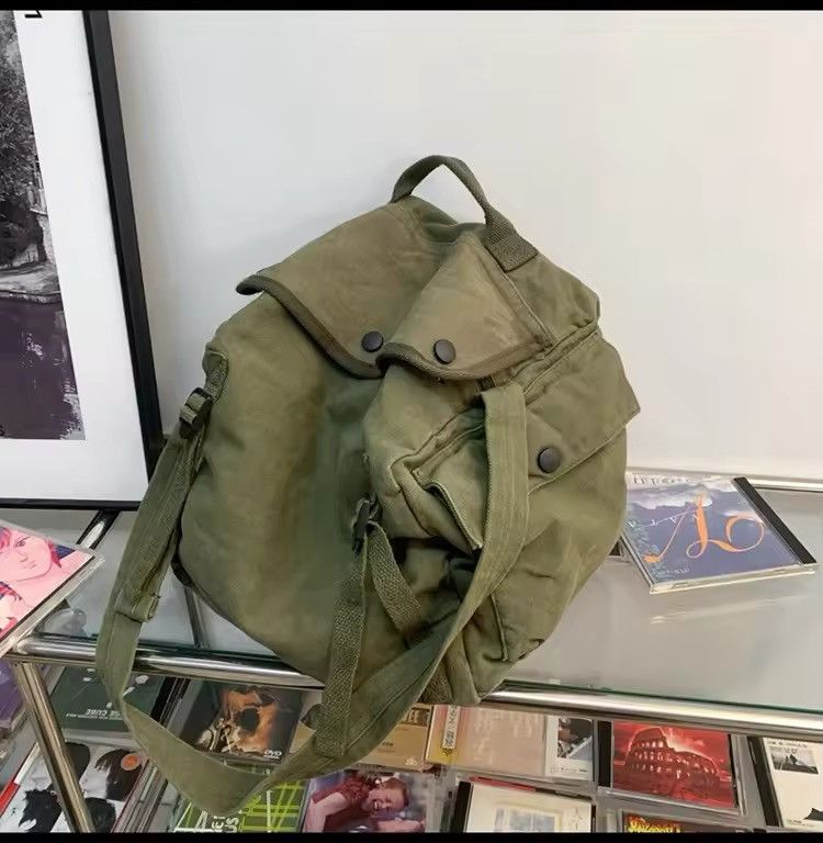 Japanese Brand Multi Pockets Canvas Shoulder Bag Size ONE SIZE - 4 Thumbnail