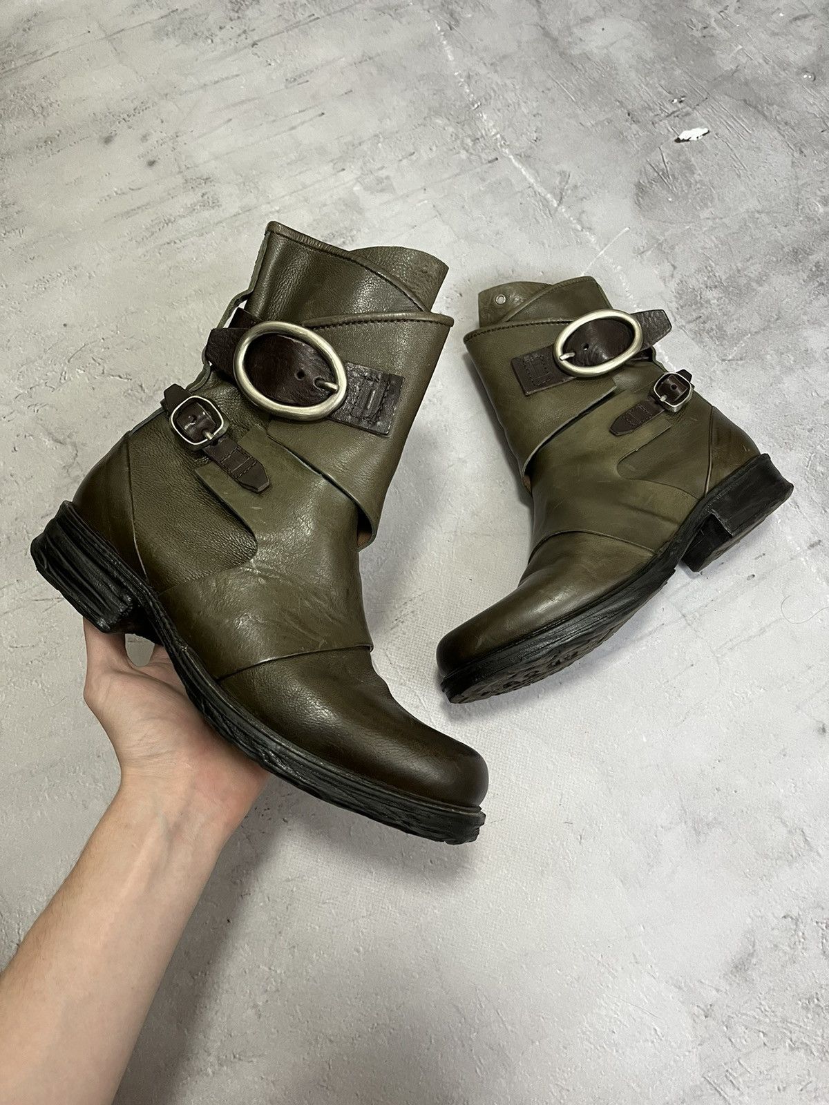 image of Airsteps As 98 Airstep Green Leather Boots Shoes, Women's