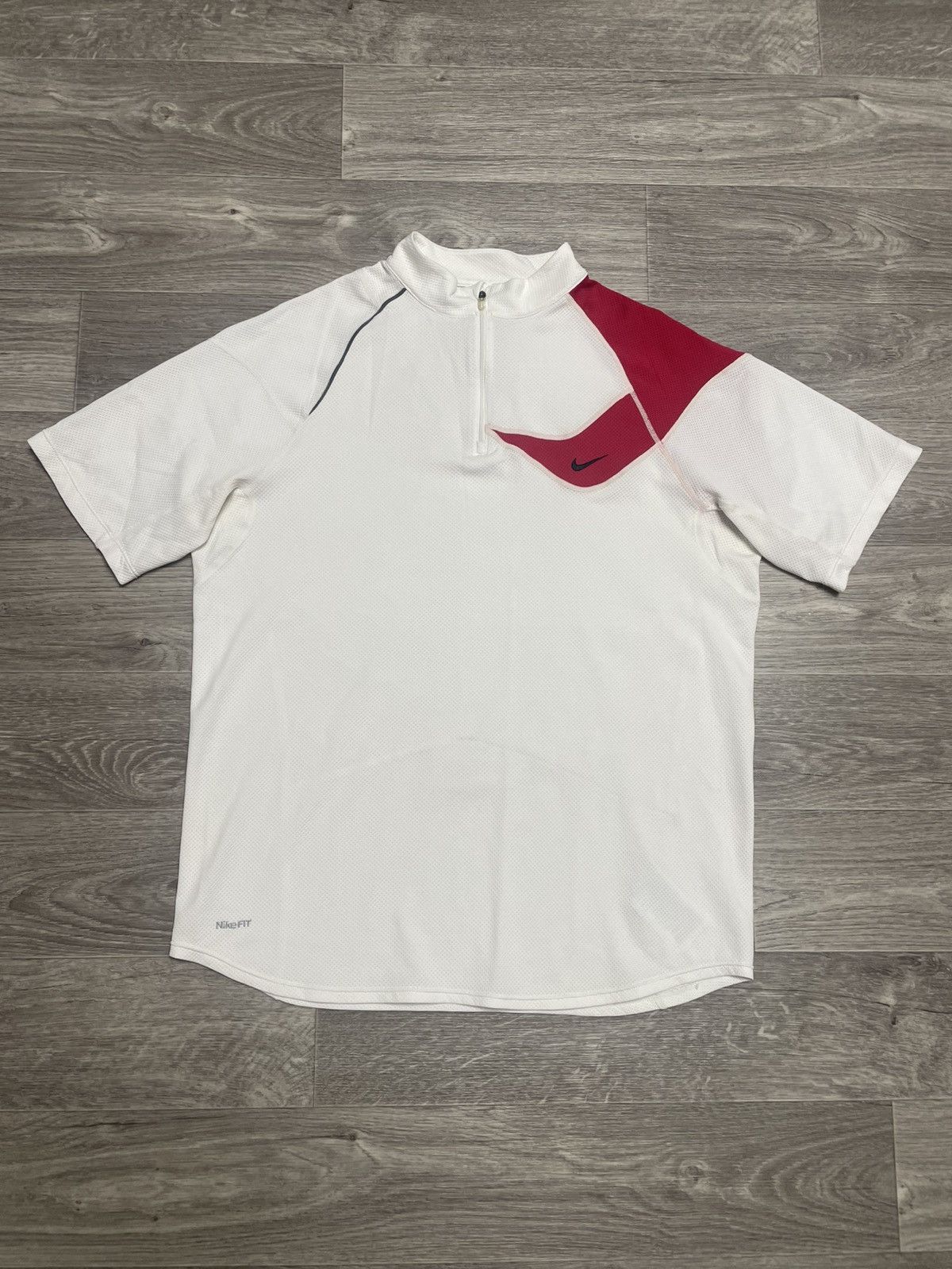 Nike Vintage Nike Fit Sportswear Half Zip-Up T-Shirt Size US L / EU 52-54 / 3 - 1 Thumbnail