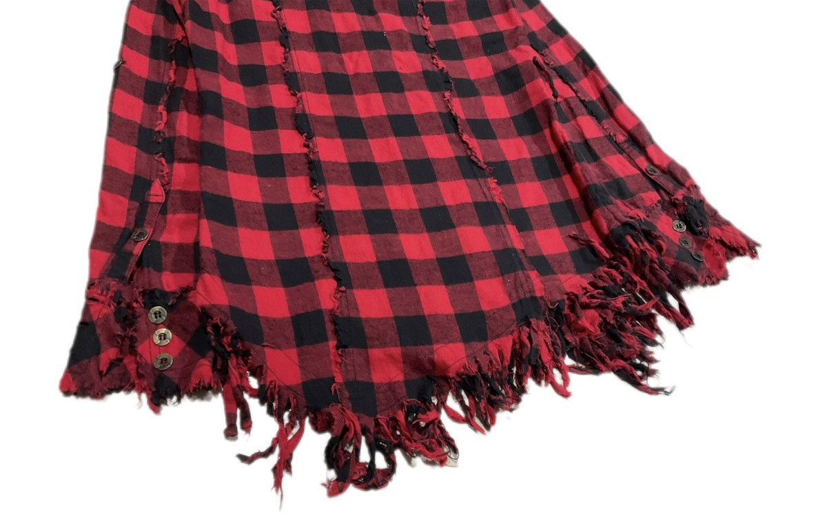 🔥Sick Y2K Edge Line Fringed Frayed Flannel Shirt