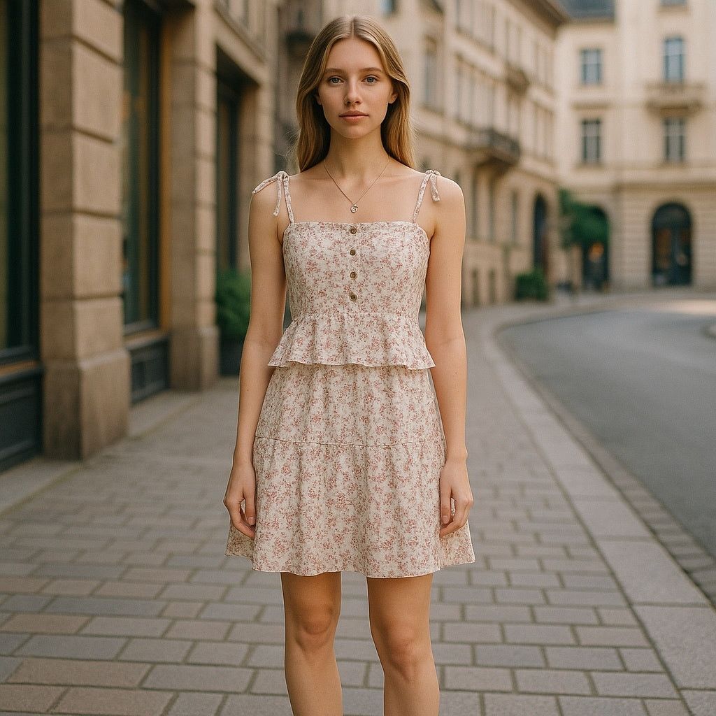 Anthropologie Floral Smocked Dress with Ruffle Details Size S / US 4 / IT 40 - 1 Thumbnail