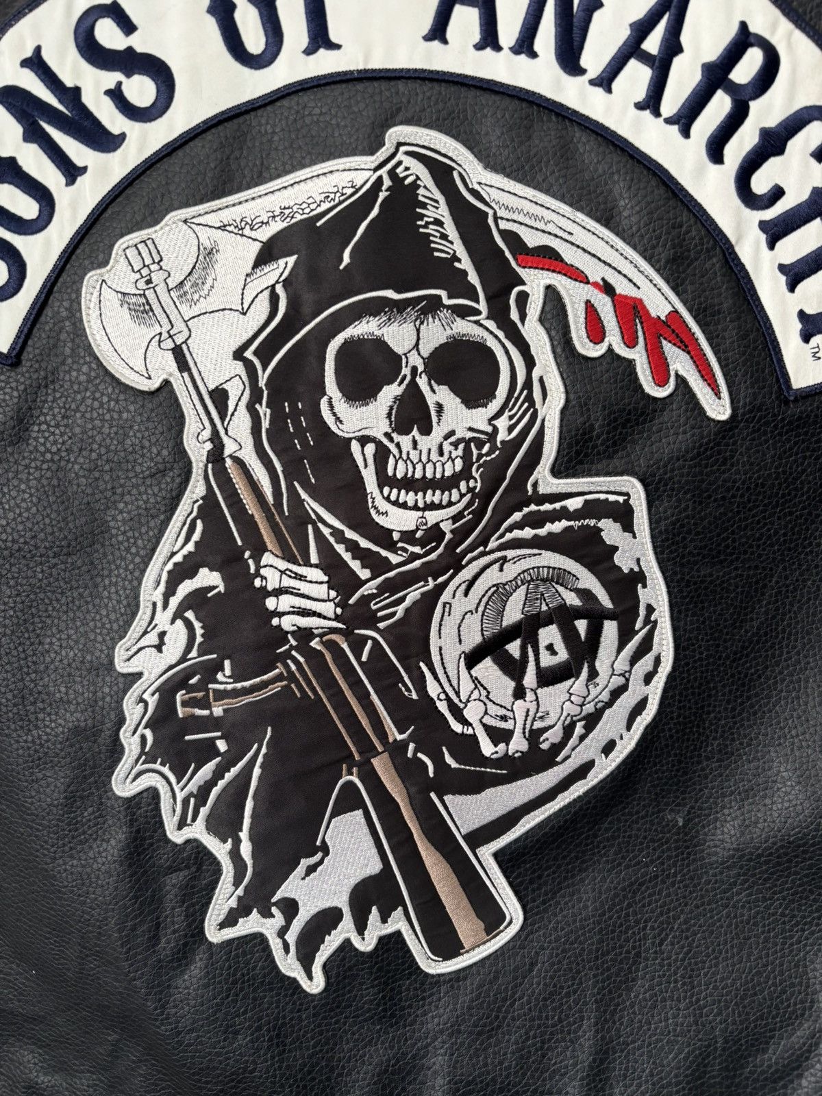 Vintage Vintage RARE SONS OF ANARCHY BLACK FAUX LEATHER VEST Size US L / EU 52-54 / 3 - 7 Thumbnail