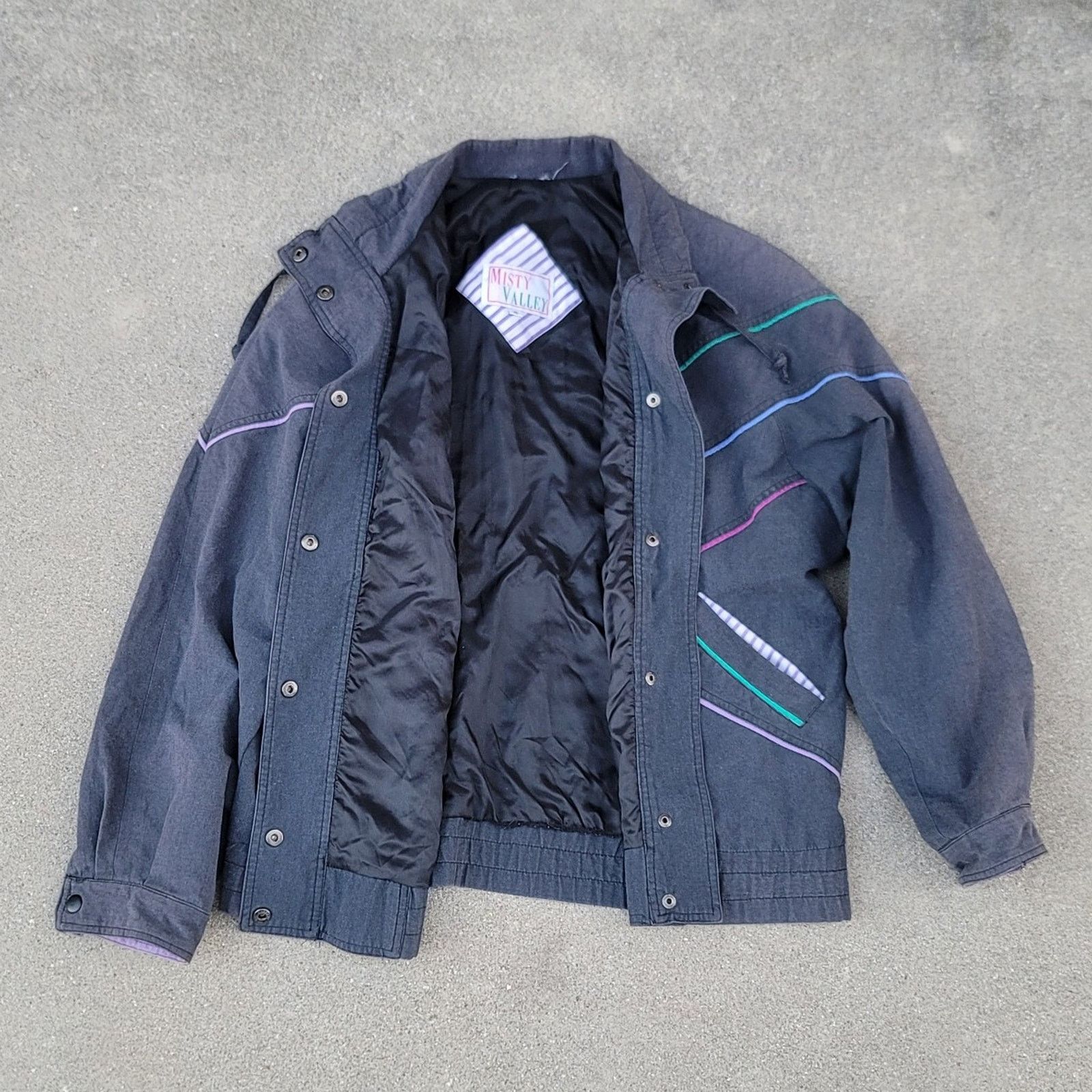 The Unbranded Brand Vtg 1980s Misty Valley Retro Bomber Jacket Size M / US 6-8 / IT 42-44 - 2 Thumbnail