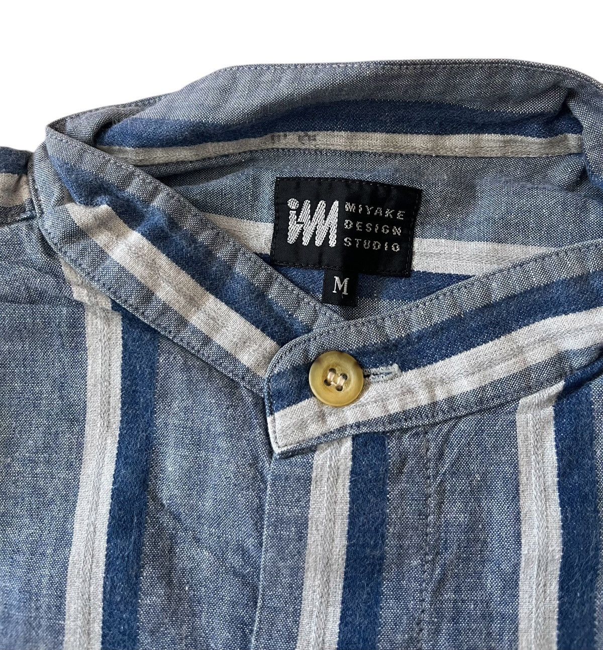 Issey Miyake Vintage issey miyake im striped collarless shirt Size US M / EU 48-50 / 2 - 3 Thumbnail