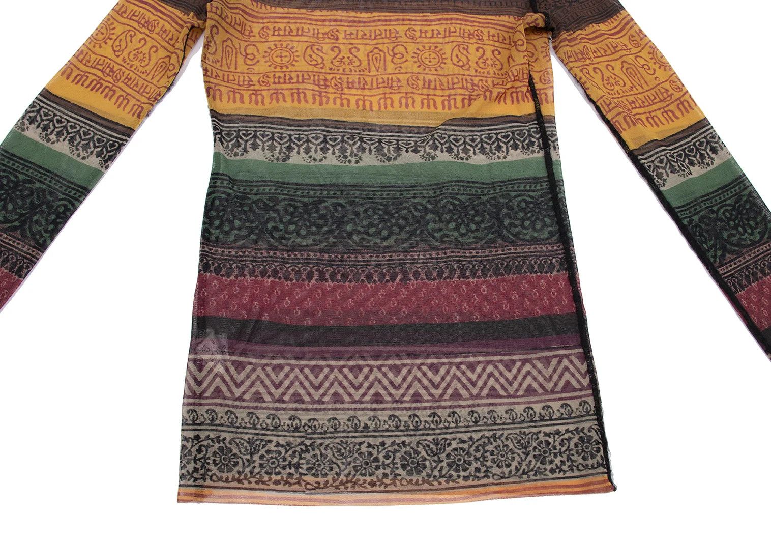 Jean Paul Gaultier Ethnic Print Power Net Hoodie Top Multi Color Size 48 Size US M / EU 48-50 / 2 - 9 Thumbnail