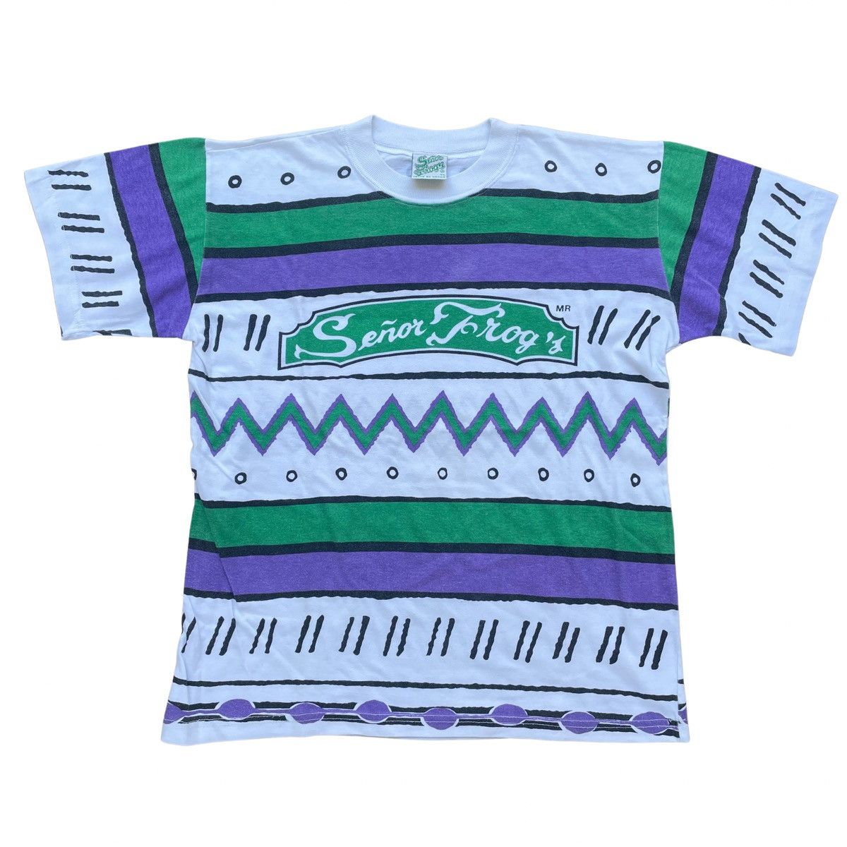 Vintage Vintage Senor Frogs Striped Shirt Size XL Mexico Size US XL / EU 56 / 4 - 1 Thumbnail