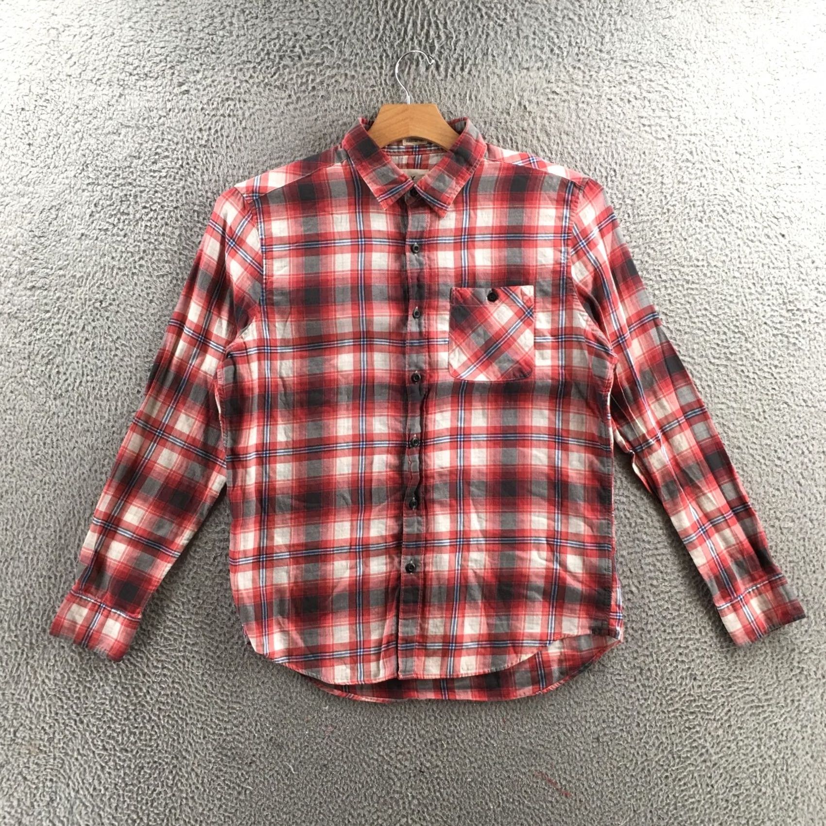 American Eagle Outfitters American Eagle Outfitters Shirt L Red Plaid Button Down Cotton Long Sleeve Mens Size US L / EU 52-54 / 3 - 2 Thumbnail