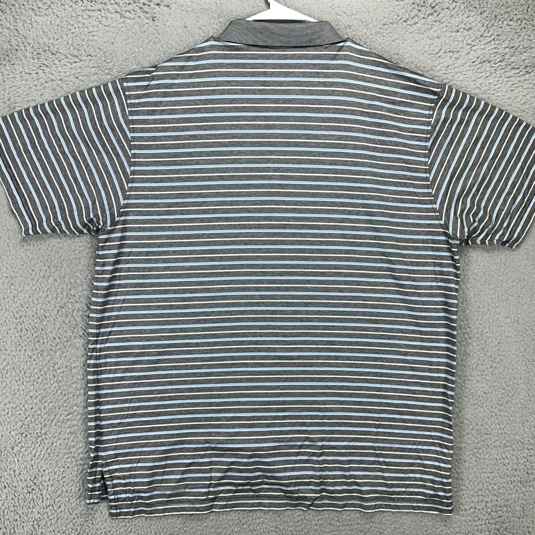 Peter Millar Peter Millar Polo Shirt 2XL Black Striped Short Sleeve Mens Rugby Casual Breathable 100% Cotton Hairlines Stripes Size US XXL / EU 58 / 5 - 3 Thumbnail