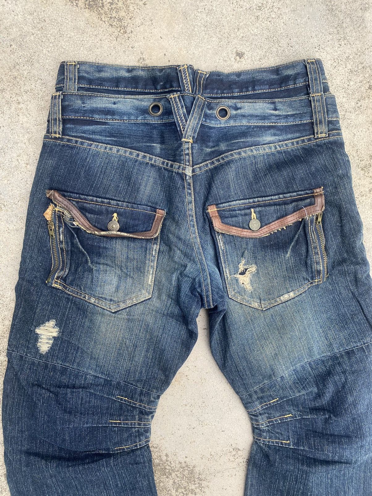 If Six Was Nine × Japanese Brand × PPFM PPFM Double Waist Zipper Clawmark Denim Jeans Size US 31 - 15 Thumbnail