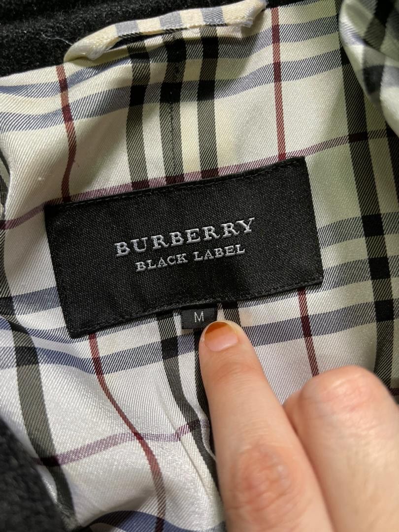 Burberry Burberry Black Label Wool Charcoal Grey Nova Check Lining Size US M / EU 48-50 / 2 - 3 Thumbnail
