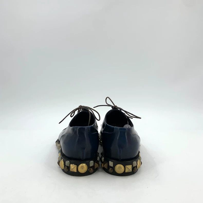 Louis Vuitton Louis Vuitton Black studded leather shoes with round toe s Size US 5 / EU 37 - 4 Thumbnail