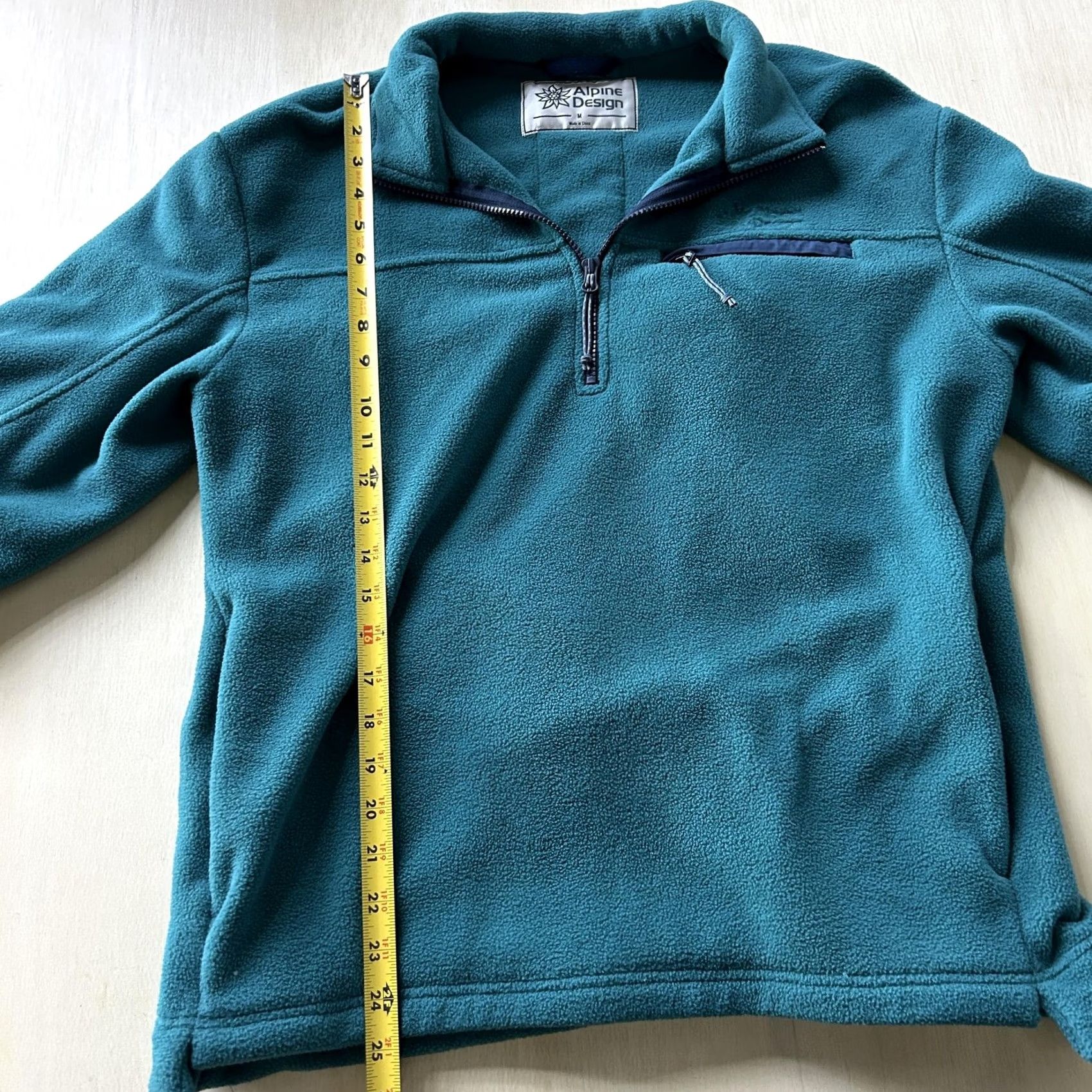 Vintage Alpine Design Jacket Mens M Green 1/4 Zip Fleece Pockets Thermal Outdoor Hiking Shoes? Size US M / EU 48-50 / 2 - 4 Thumbnail