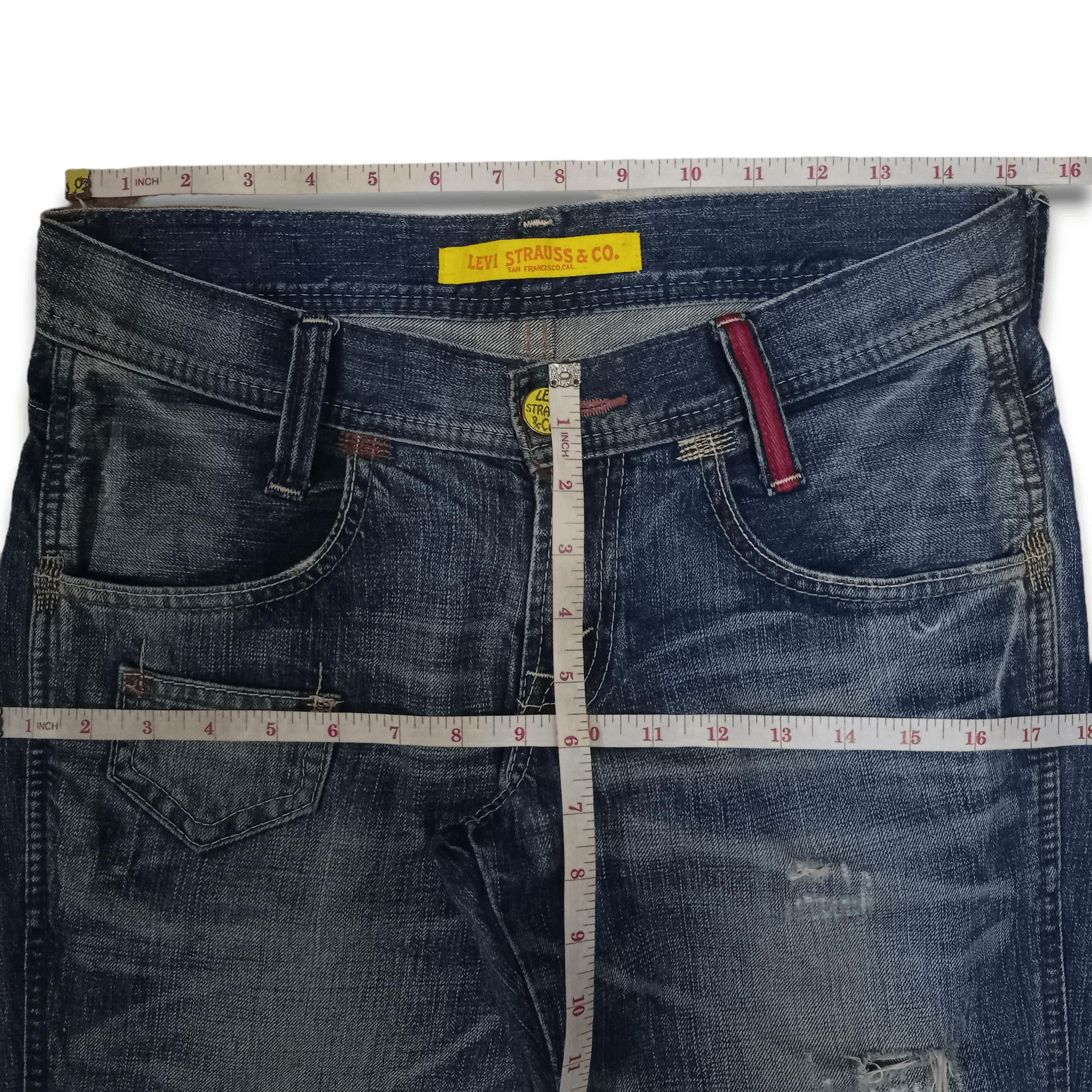 Levi's × Levi's Vintage Clothing Vintage Levis Avant Garde Style Ripped Loose Jeans 31x31 Size US 31 - 10 Thumbnail
