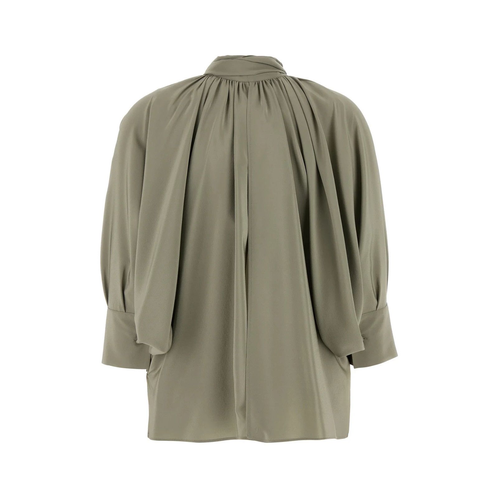 Max Mara MAX MARA Leonida Sage Green Silk Blouse New And Authentic (W Size M / US 6-8 / IT 42-44 - 2 Thumbnail