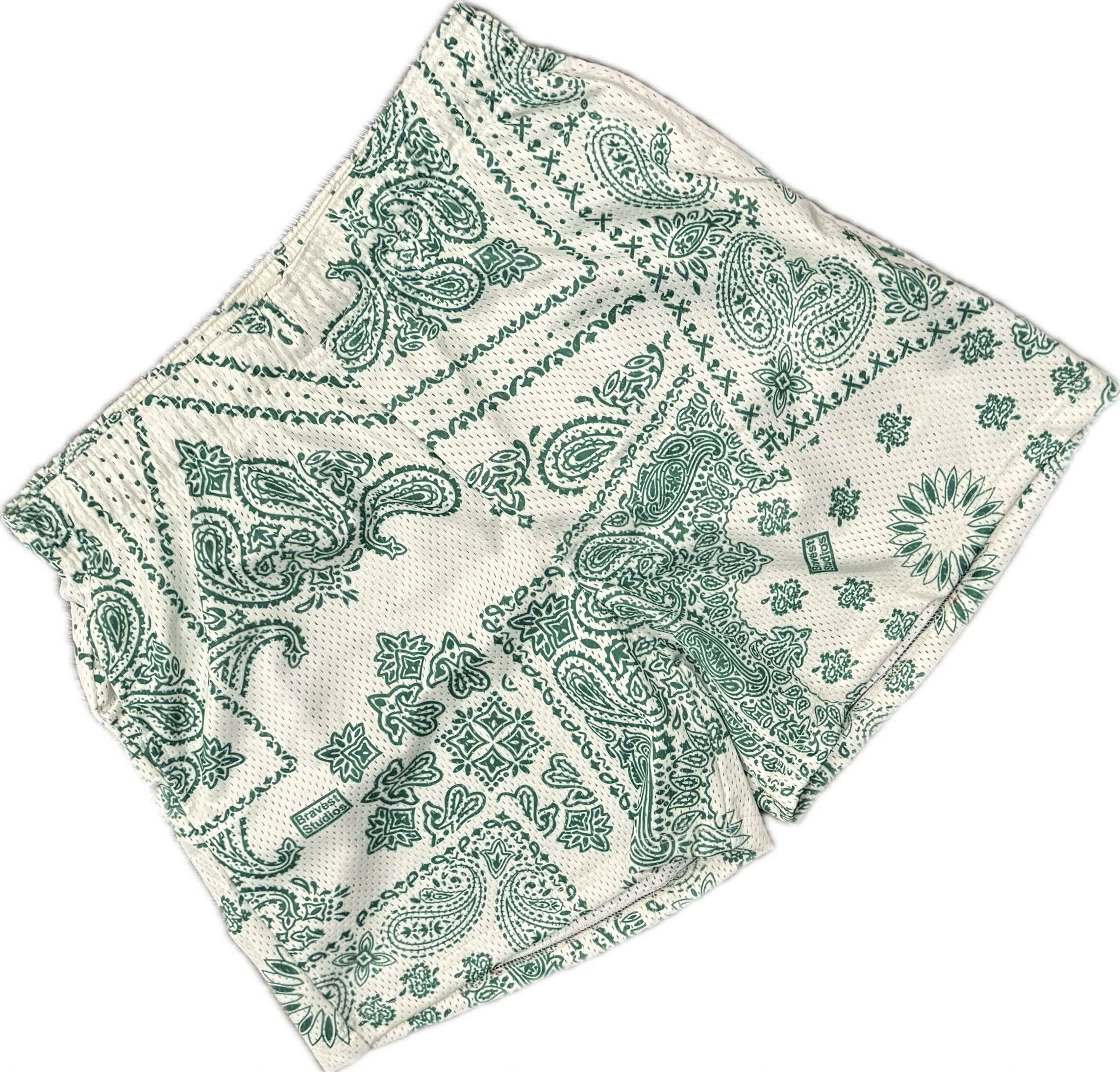Bravest Studios GREEN PAISLEY SHORTS Size US 34 / EU 50 - 1 Thumbnail