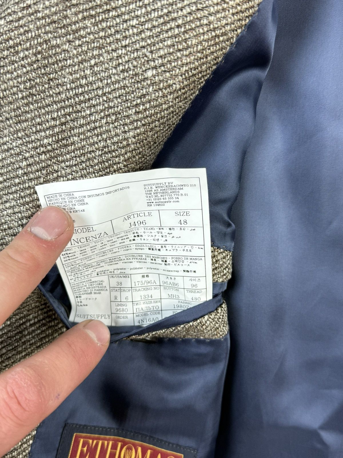 Suitsupply Suitsupply Vincenza Beige men’s wool coat size 48 Size US M / EU 48-50 / 2 - 12 Thumbnail