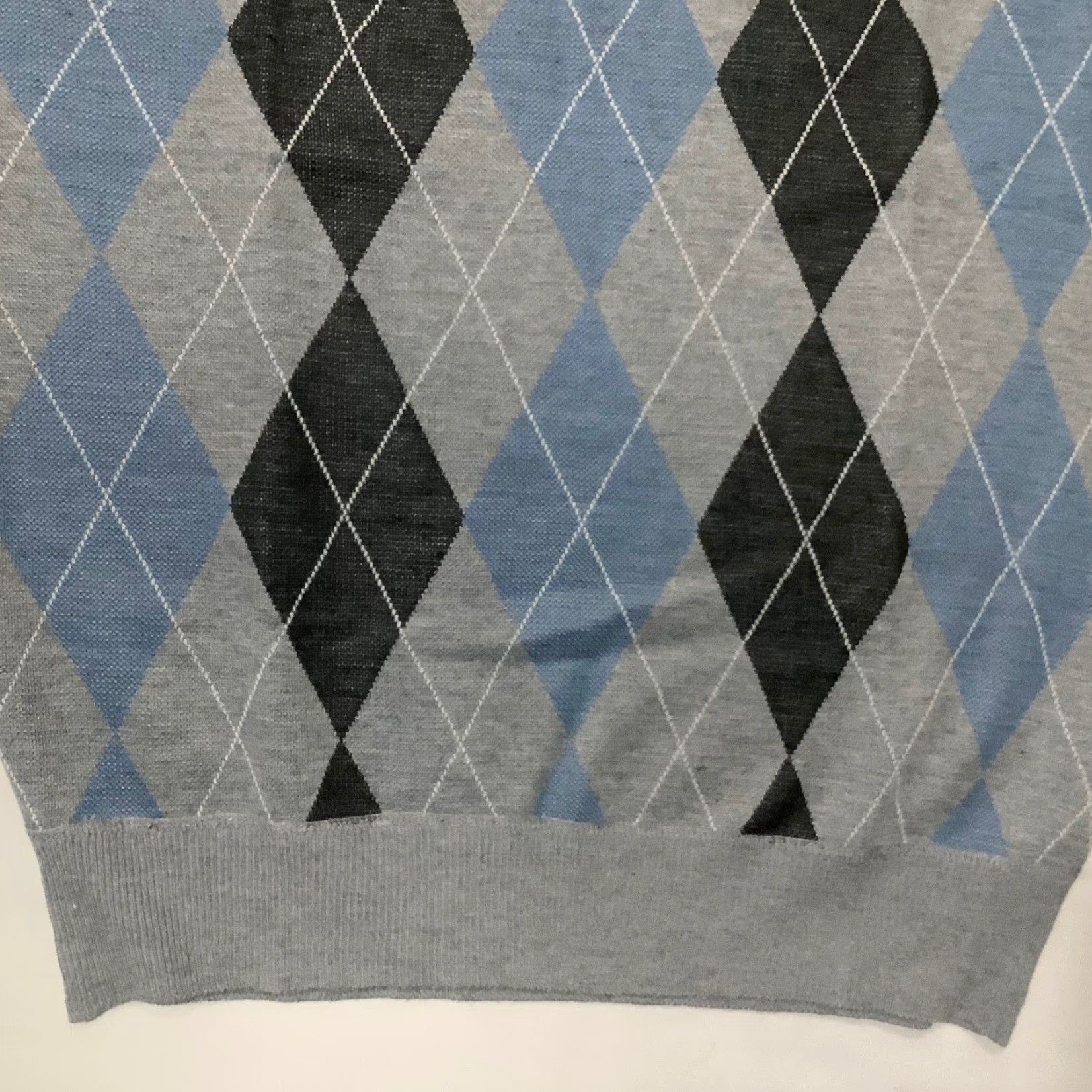 Vintage Leonardo Gavino Sweater Vest L Mens V-Neck Gray Blue Argyle Cotton Golf Size US L / EU 52-54 / 3 - 3 Thumbnail