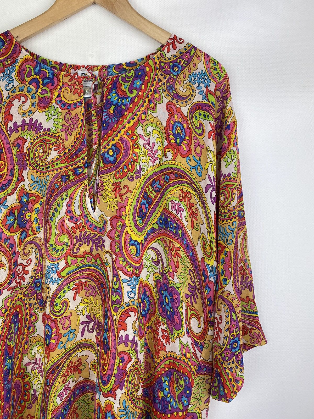 Dolce & Gabbana Dolce & Gabbana ladies Paisley patterned mesh tunic blouse Size M / US 6-8 / IT 42-44 - 6 Thumbnail
