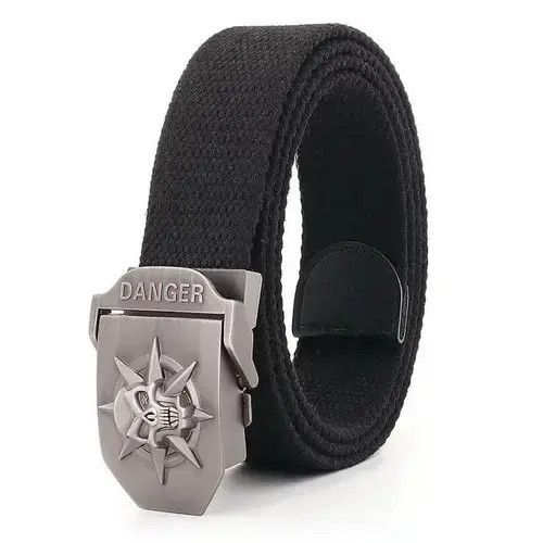 Other 120 cm Breathable Canvas Skull Buckle Belt Size ONE SIZE - 4 Thumbnail