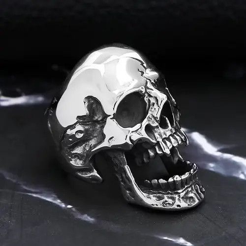 Jewelry × Vintage Stainless Steel Vampire Skull Ring Size ONE SIZE - 2 Thumbnail