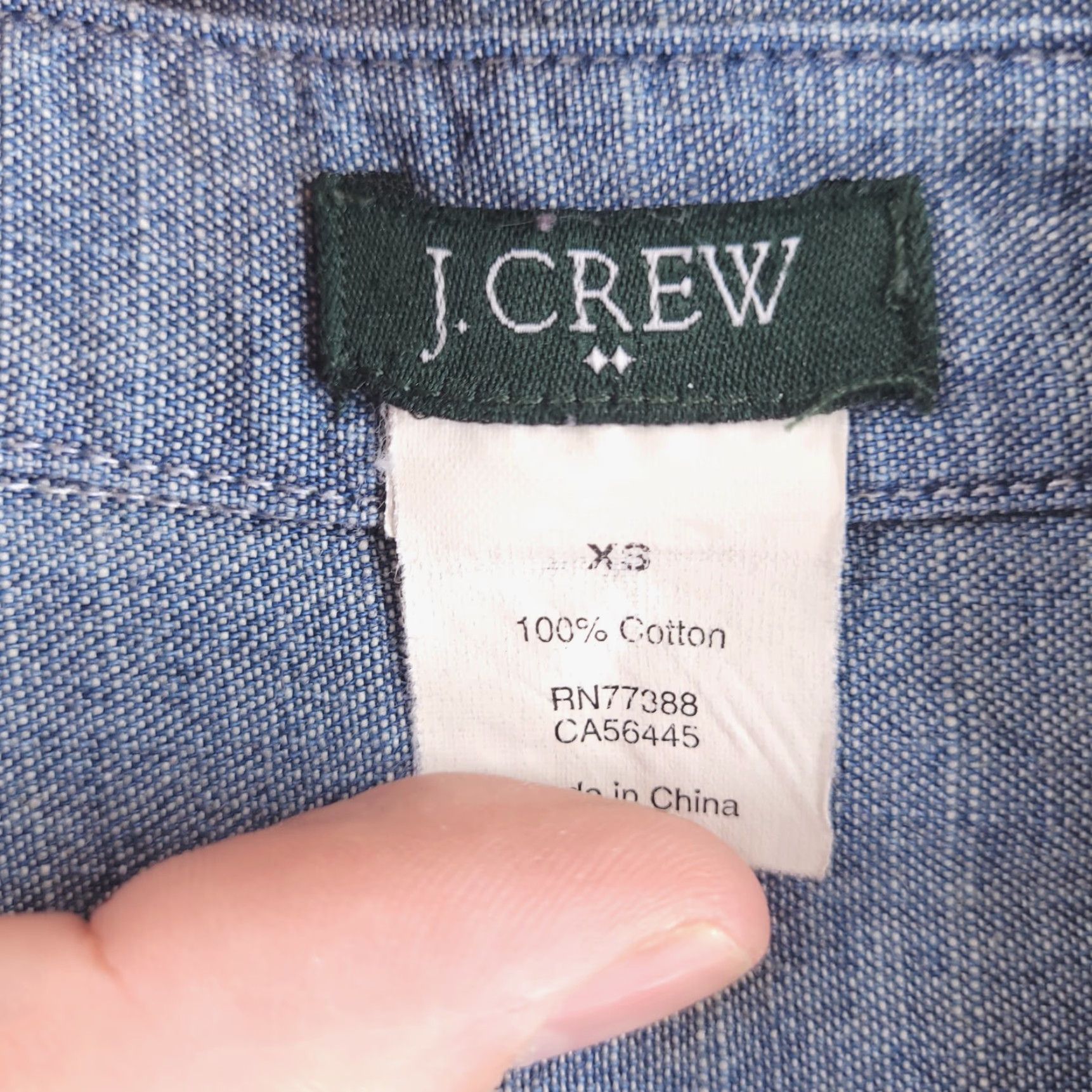 J.Crew J Crew Shirt Womens XS Blue Chambray Popover Button Denim Shirt Size XS / US 0-2 / IT 36-38 - 5 Thumbnail